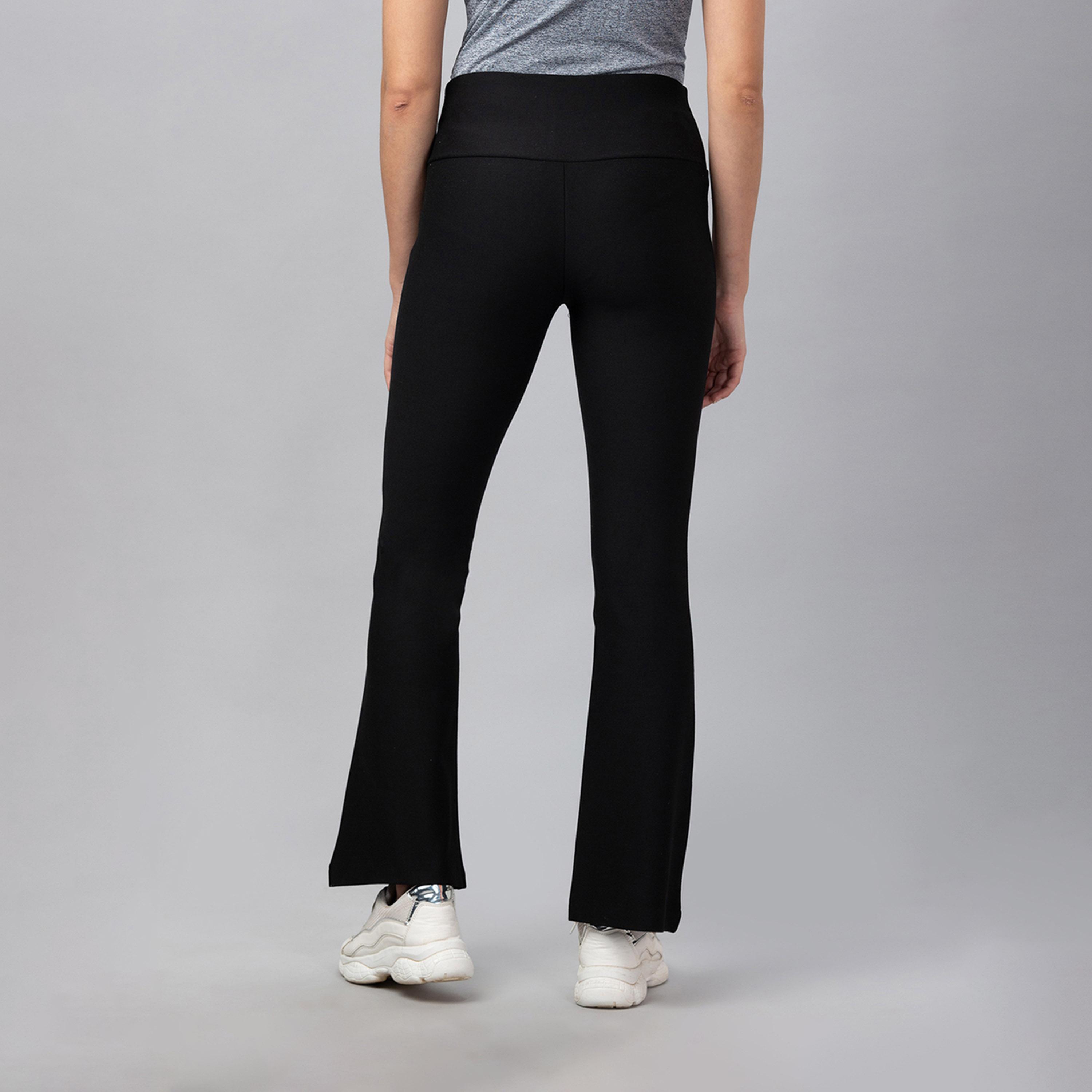 غلوبوس × ستايلي - بنطال ضيق سادة بخصر مرتفع واسع من الأسفل-women-clothing-bottoms-leggings-image-3