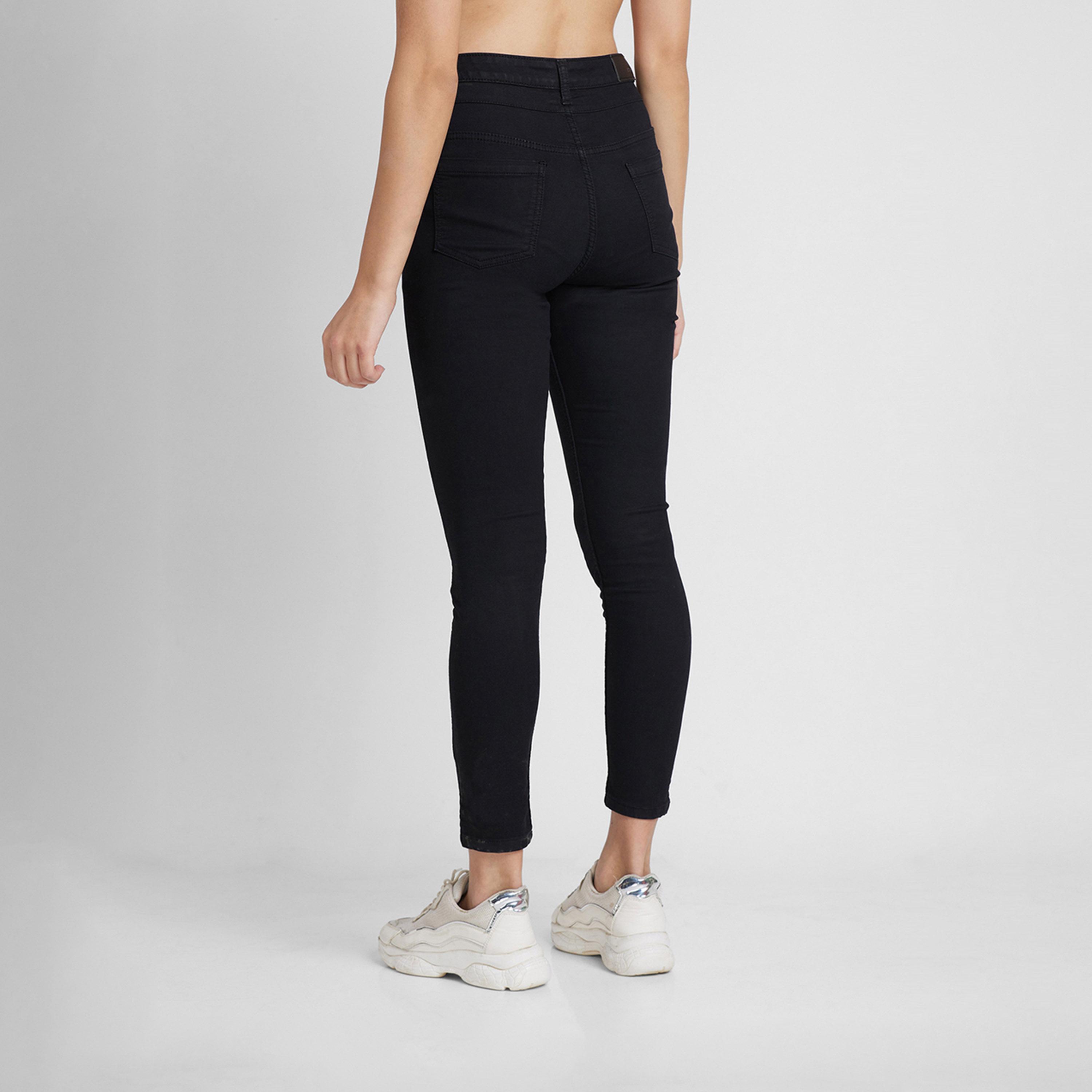 Globus X Styli Solid High Rise Skinny Fit Stretchable Jeans With Pockets-women-clothing-bottoms-jeans-image-3