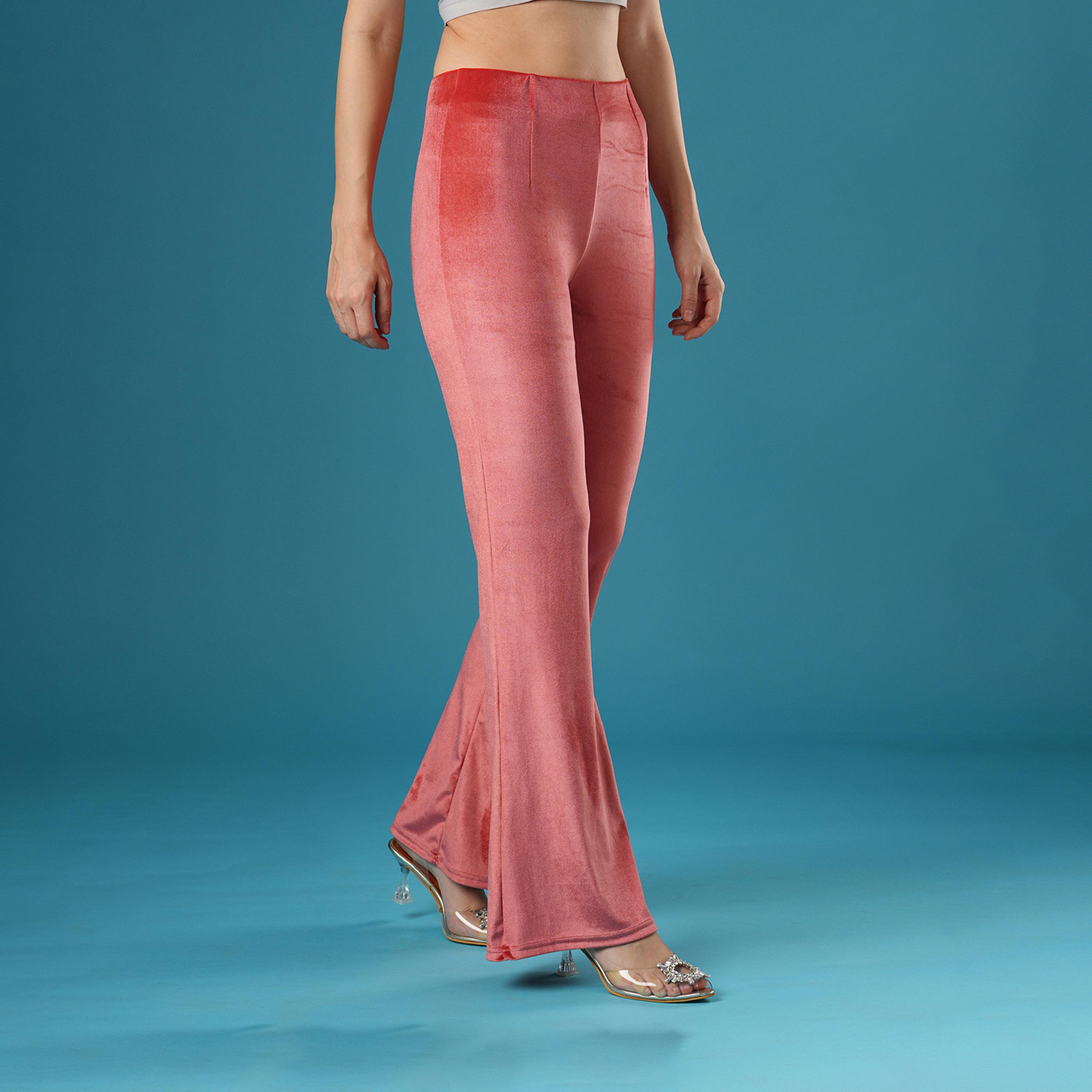 غلوبوس × ستايلي - بنطال بمظهر مخملي بقصة واسعة من الأسفل وخصر متوسط-women-clothing-bottoms-leggings-image-3