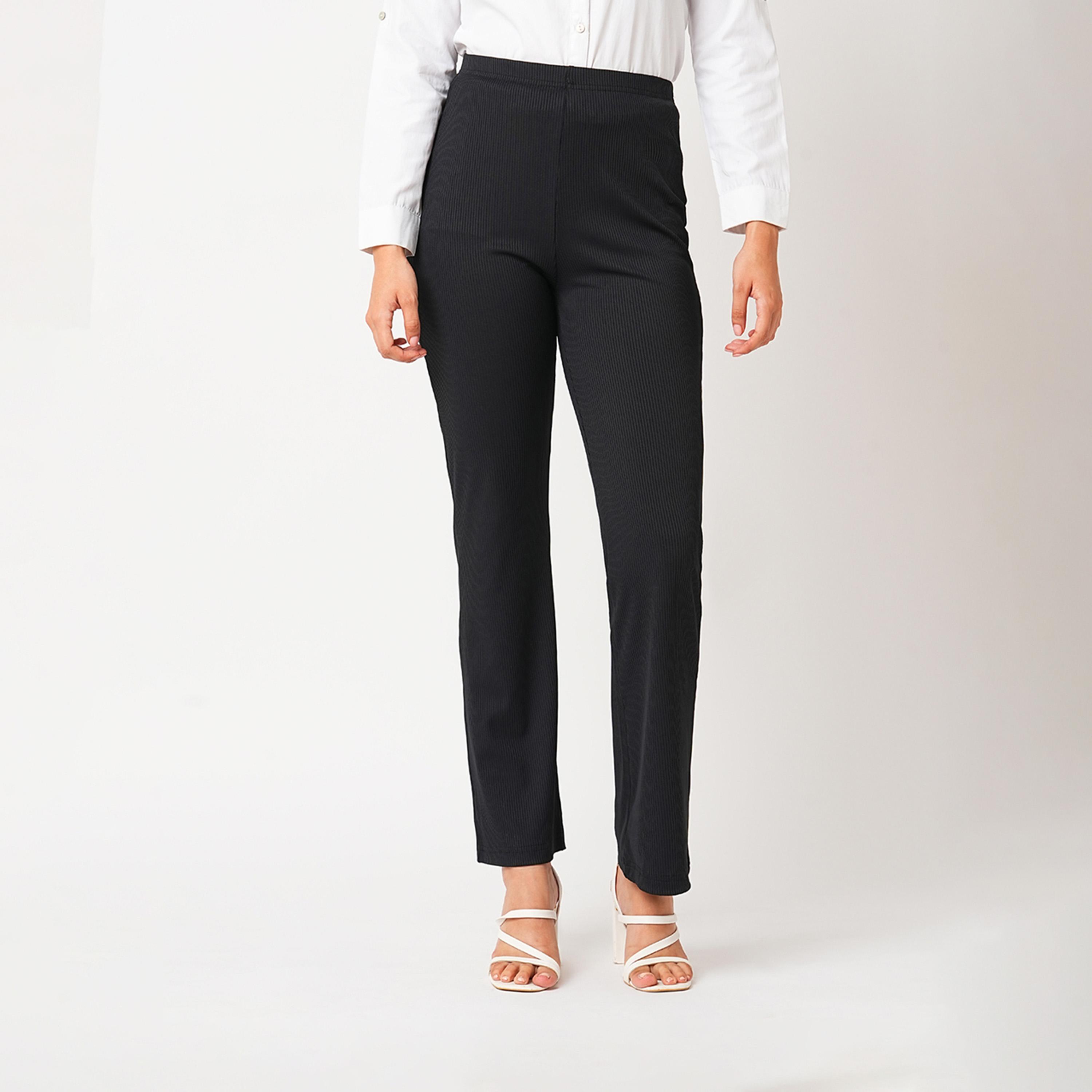 غلوبوس × ستايلي - بنطال ضيق مطاطي سادة بخصر مرتفع-women-clothing-bottoms-leggings-image-1