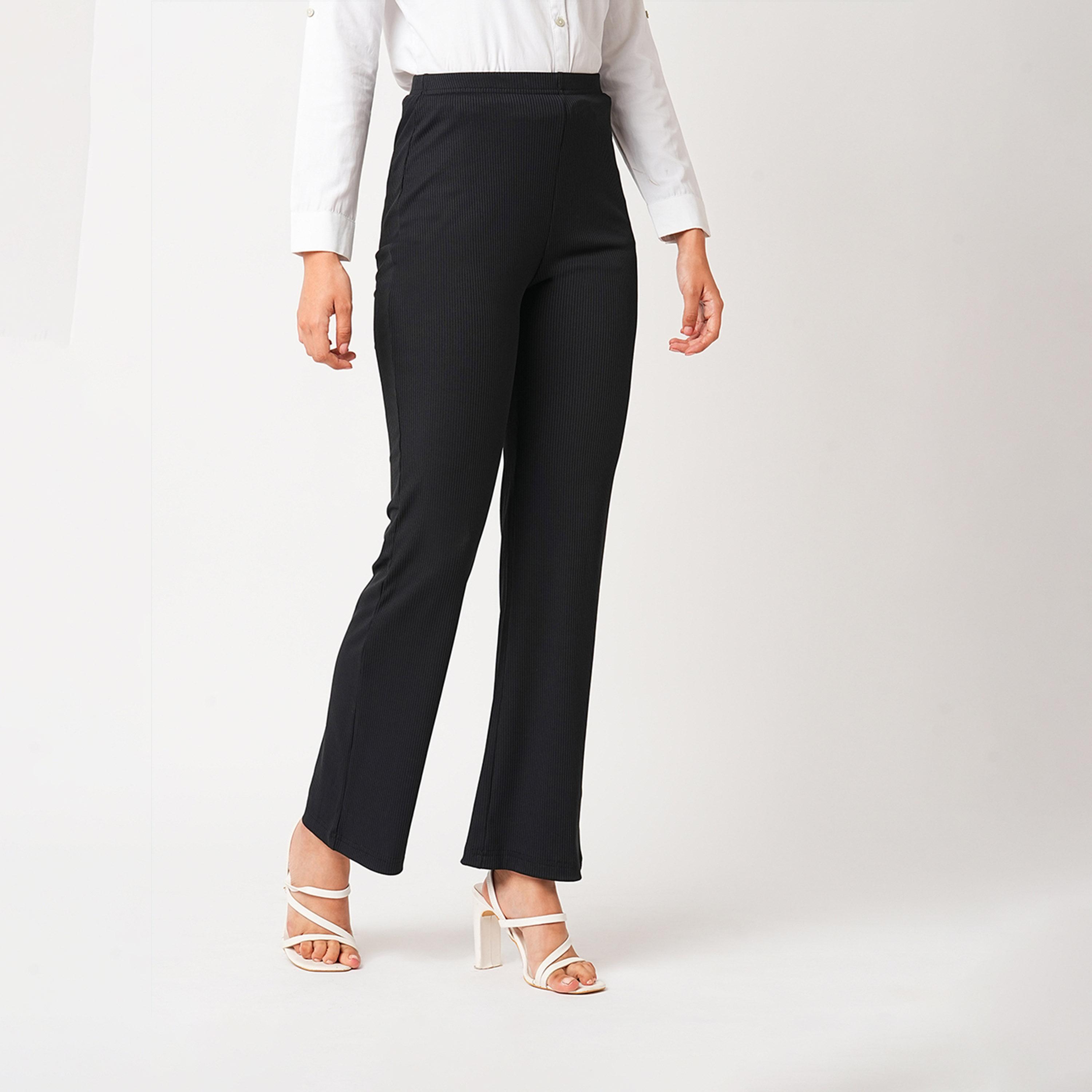 غلوبوس × ستايلي - بنطال ضيق مطاطي سادة بخصر مرتفع-women-clothing-bottoms-leggings-image-2