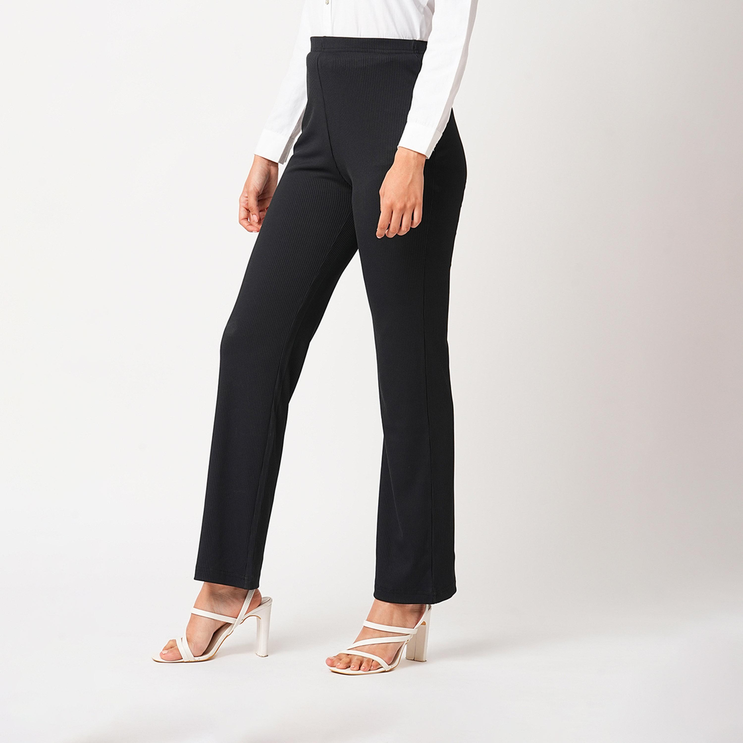 غلوبوس × ستايلي - بنطال ضيق مطاطي سادة بخصر مرتفع-women-clothing-bottoms-leggings-image-3
