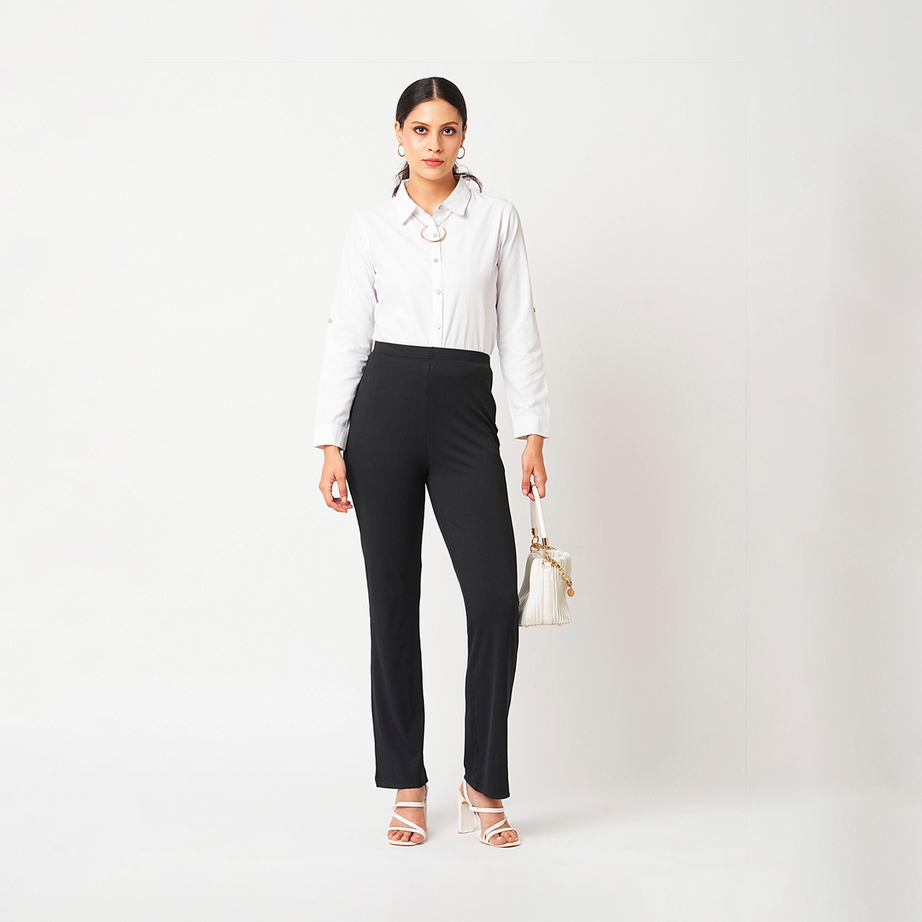 غلوبوس × ستايلي - بنطال ضيق مطاطي سادة بخصر مرتفع-women-clothing-bottoms-leggings-image-6