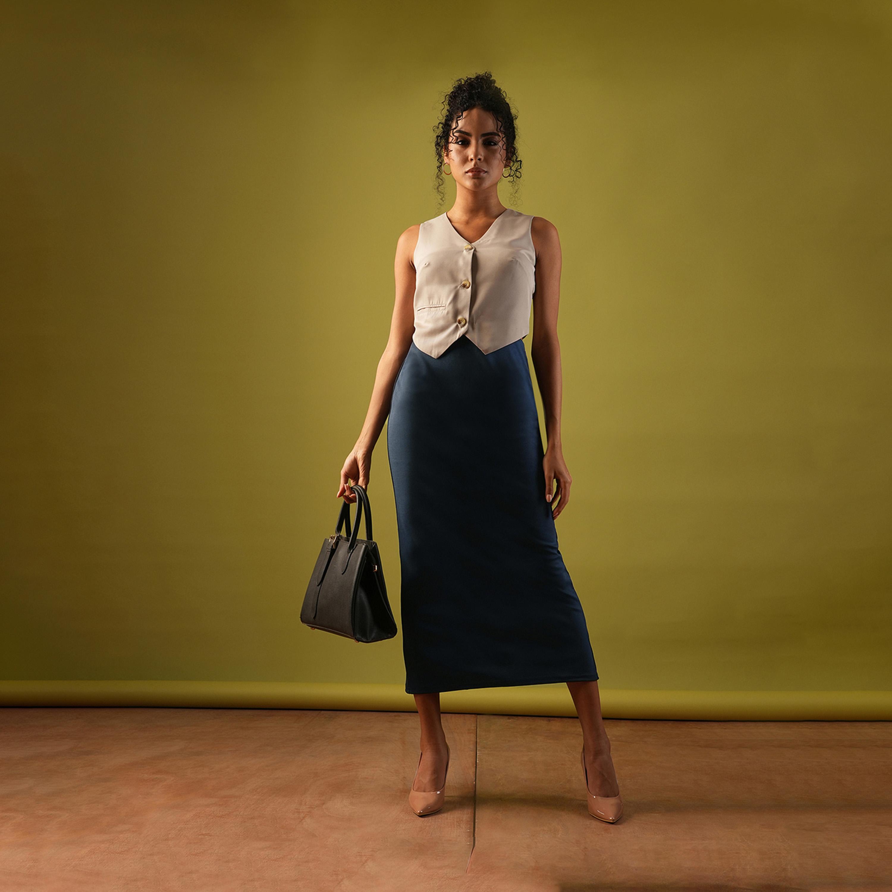 Globus X Styli Solid High-Rise Stretchy Pencil Midi Skirt-women-clothing-bottoms-skirts-image-6
