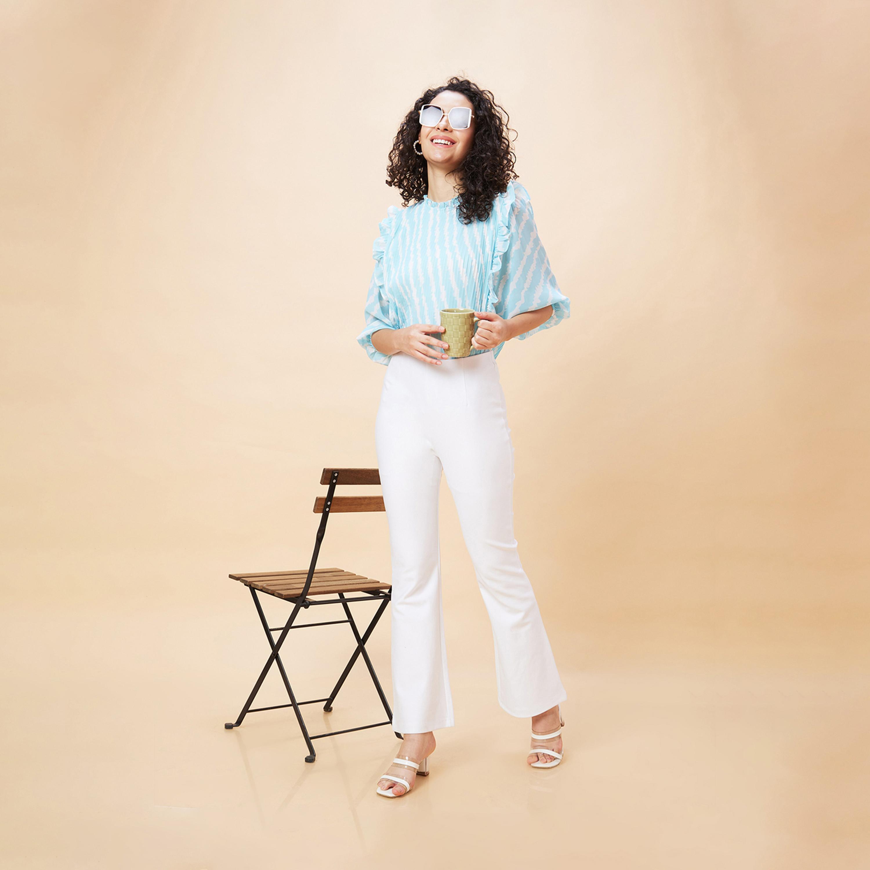 غلوبوس × ستايلي - بنطال ضيق مطاطي سادة بخصر مرتفع-women-clothing-bottoms-leggings-image-2