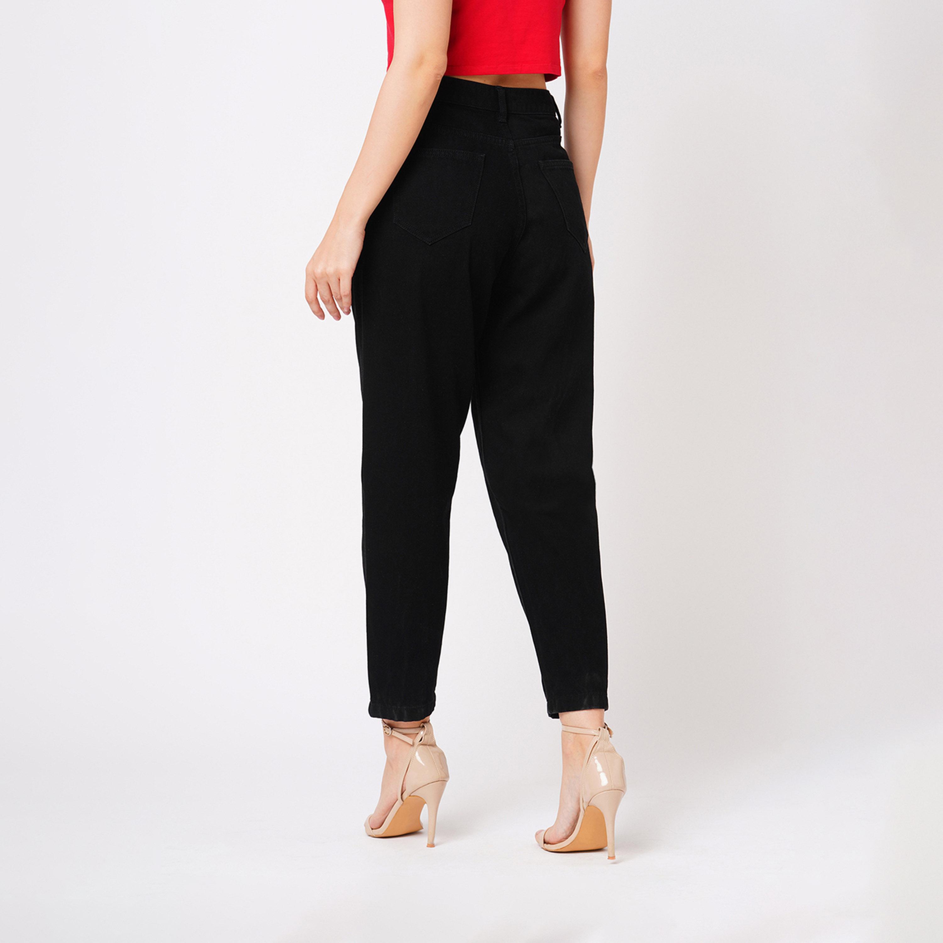 Globus X Styli Solid High Rise Relaxed Fit Jeans With Pockets-women-clothing-bottoms-jeans-image-3