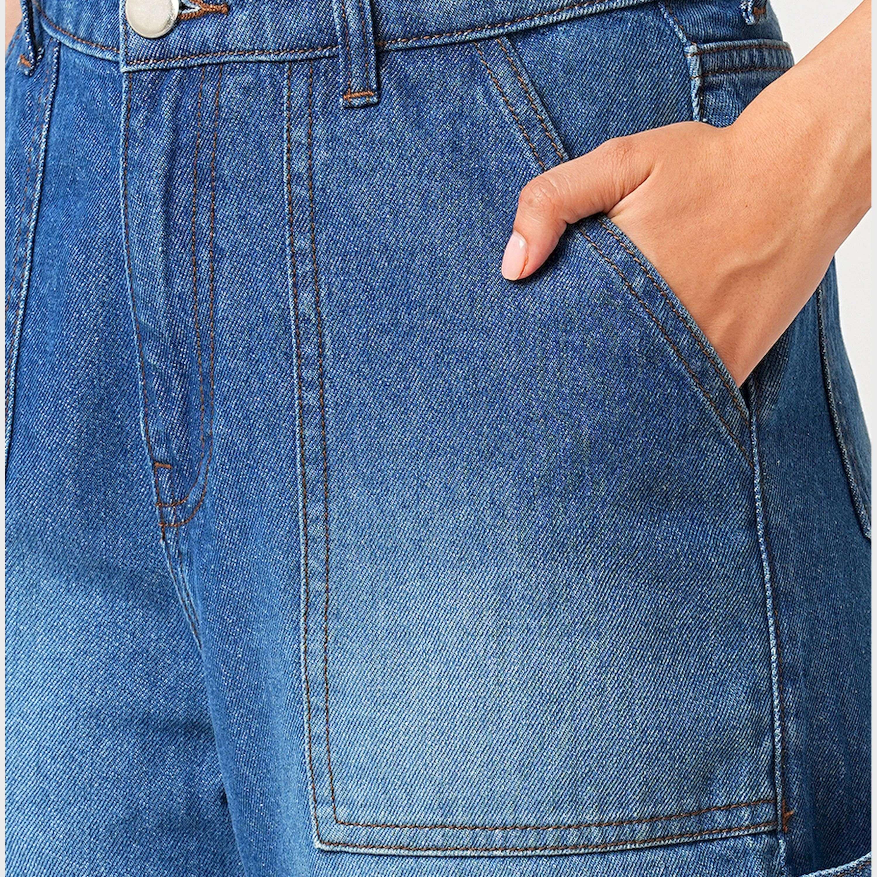 غلوبوس × ستايلي - بنطال جينز كارغو باهت بخصر مرتفع وقصة مستقيمة-women-clothing-bottoms-jeans-image-5