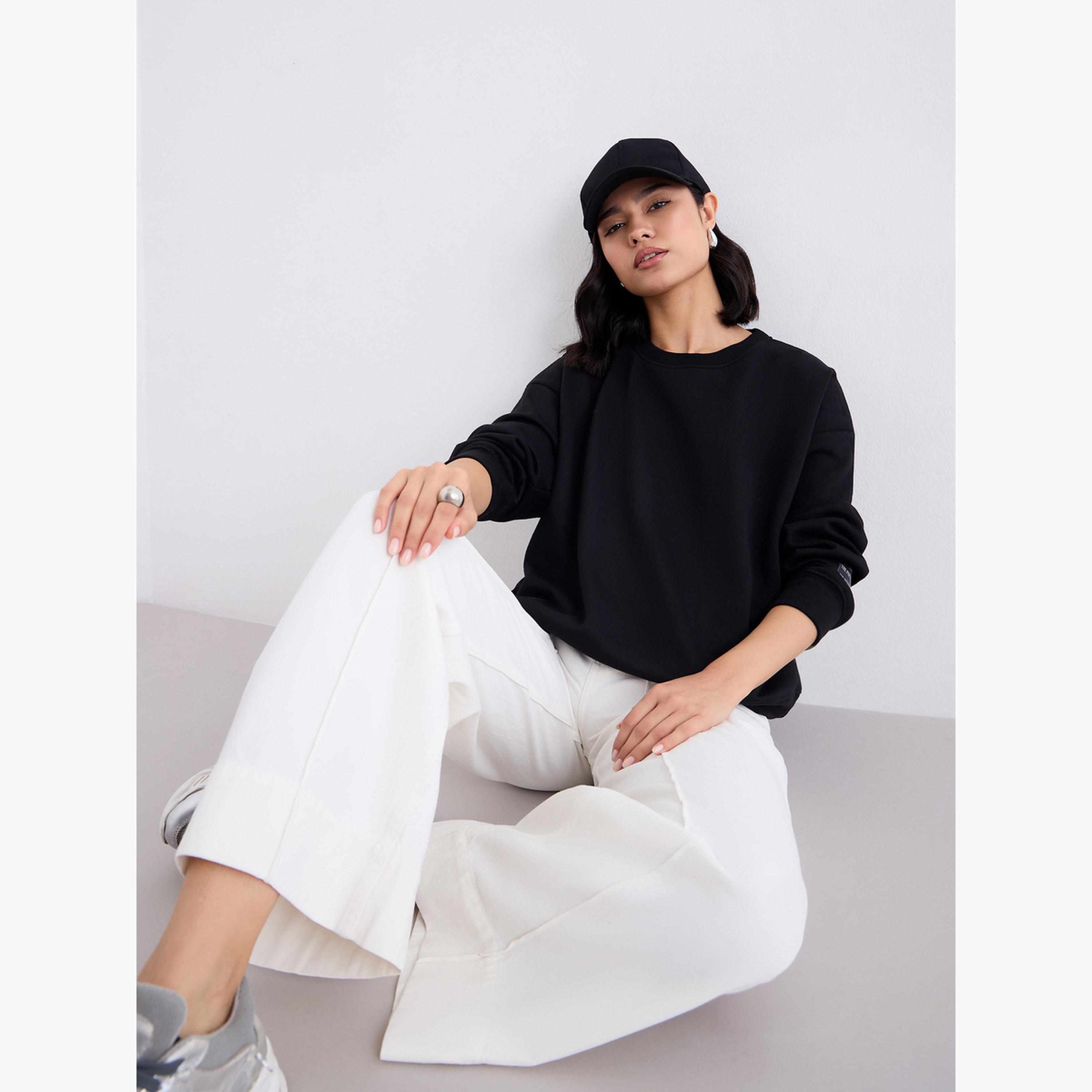 ستايلي - بنطال جينز نسائي واسع الساق بتفاصيل كشكشة-women-clothing-bottoms-jeans-image-3