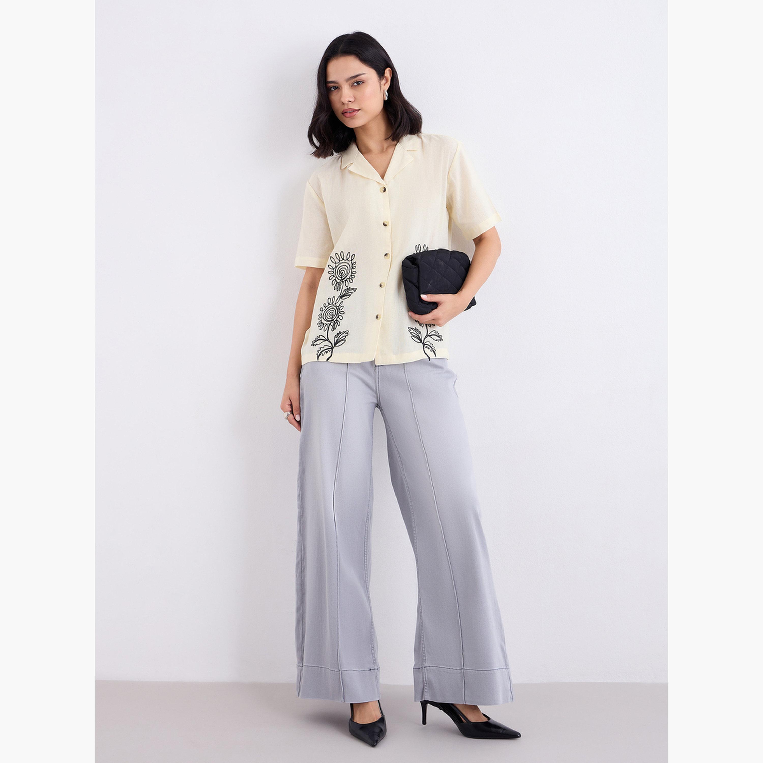 Styli Women Pintuck Detail Wide Leg Jeans-women-clothing-bottoms-jeans-image-2