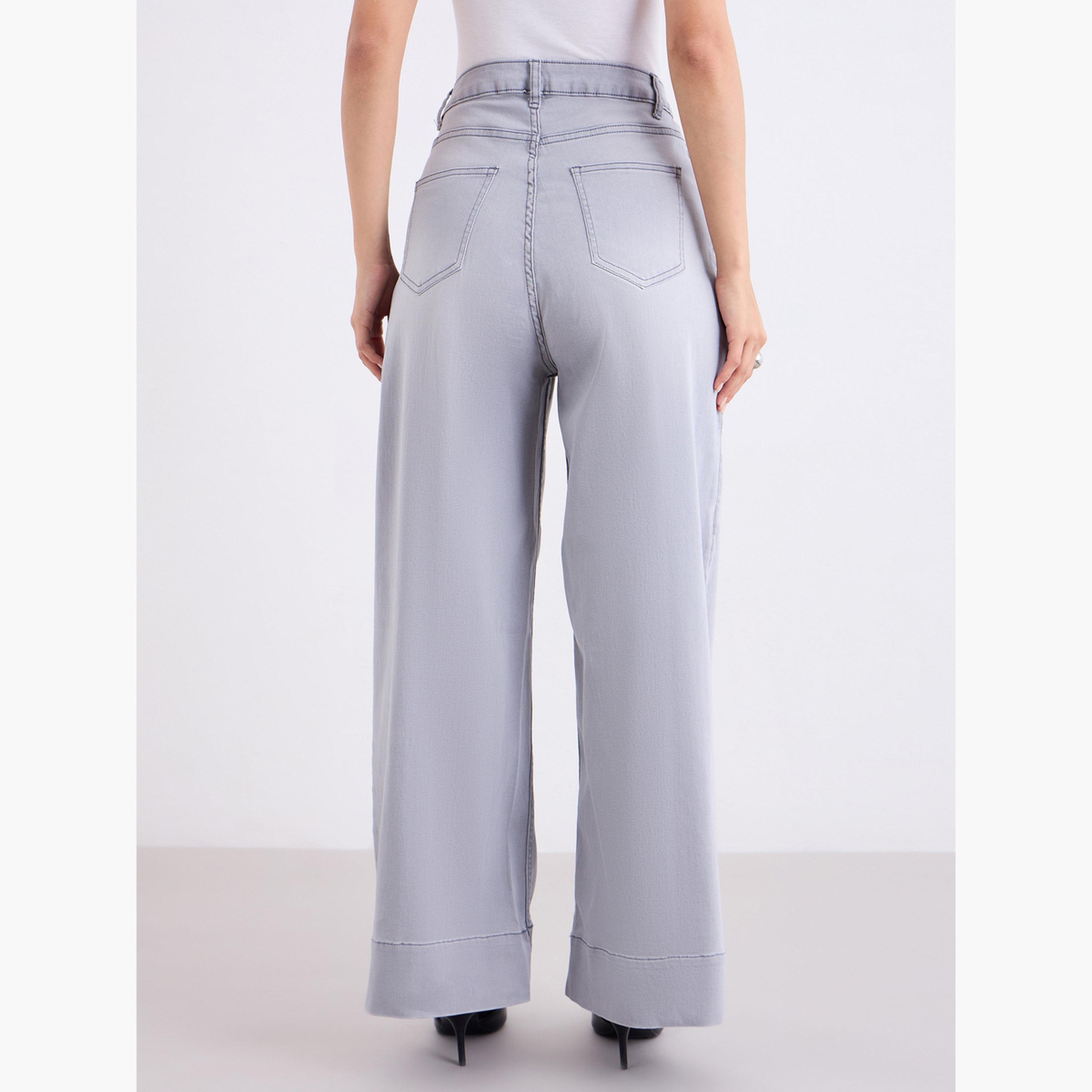 Styli Women Pintuck Detail Wide Leg Jeans-women-clothing-bottoms-jeans-image-4