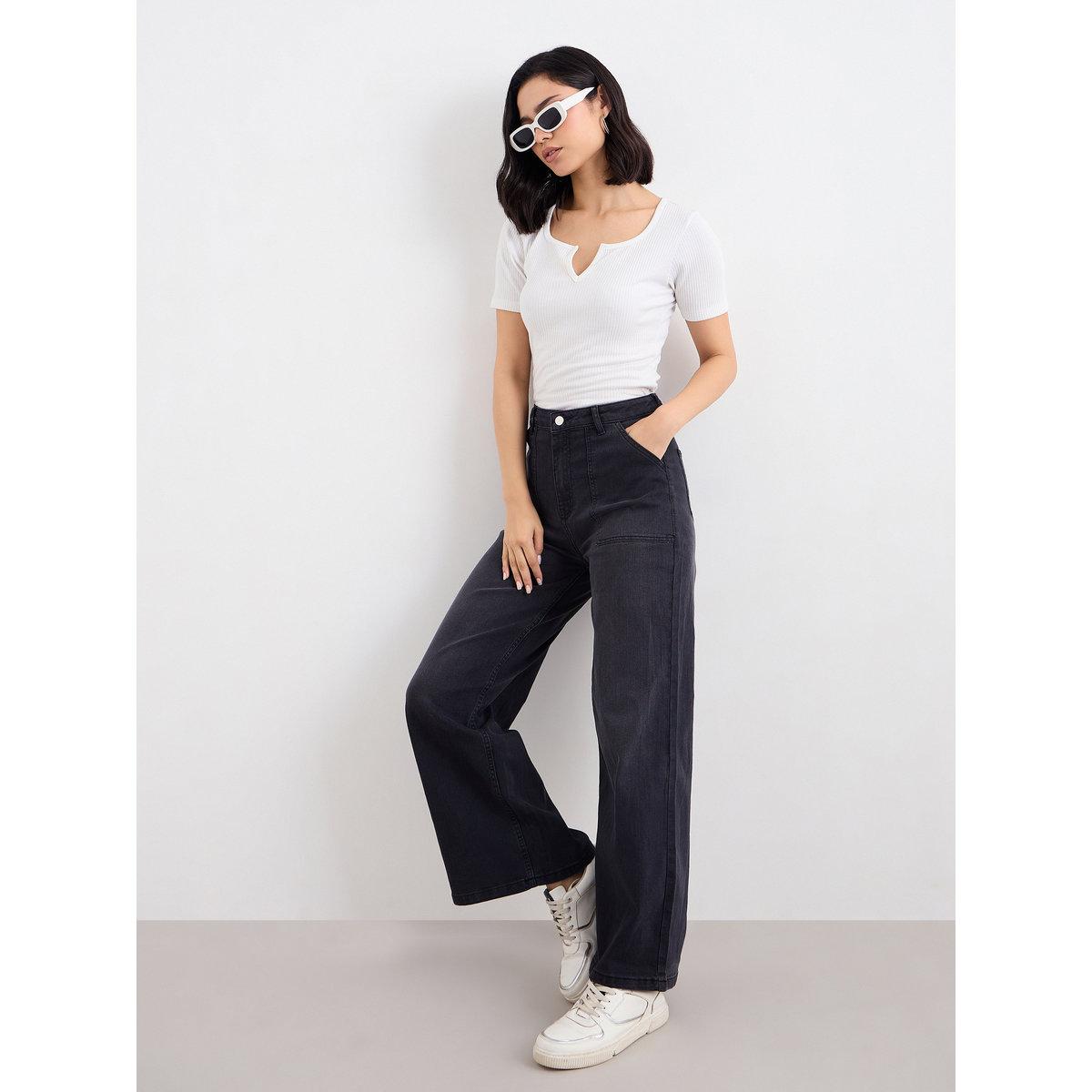 جينز بأرجل واسعة وخصر عالي-women-clothing-bottoms-jeans-image-1