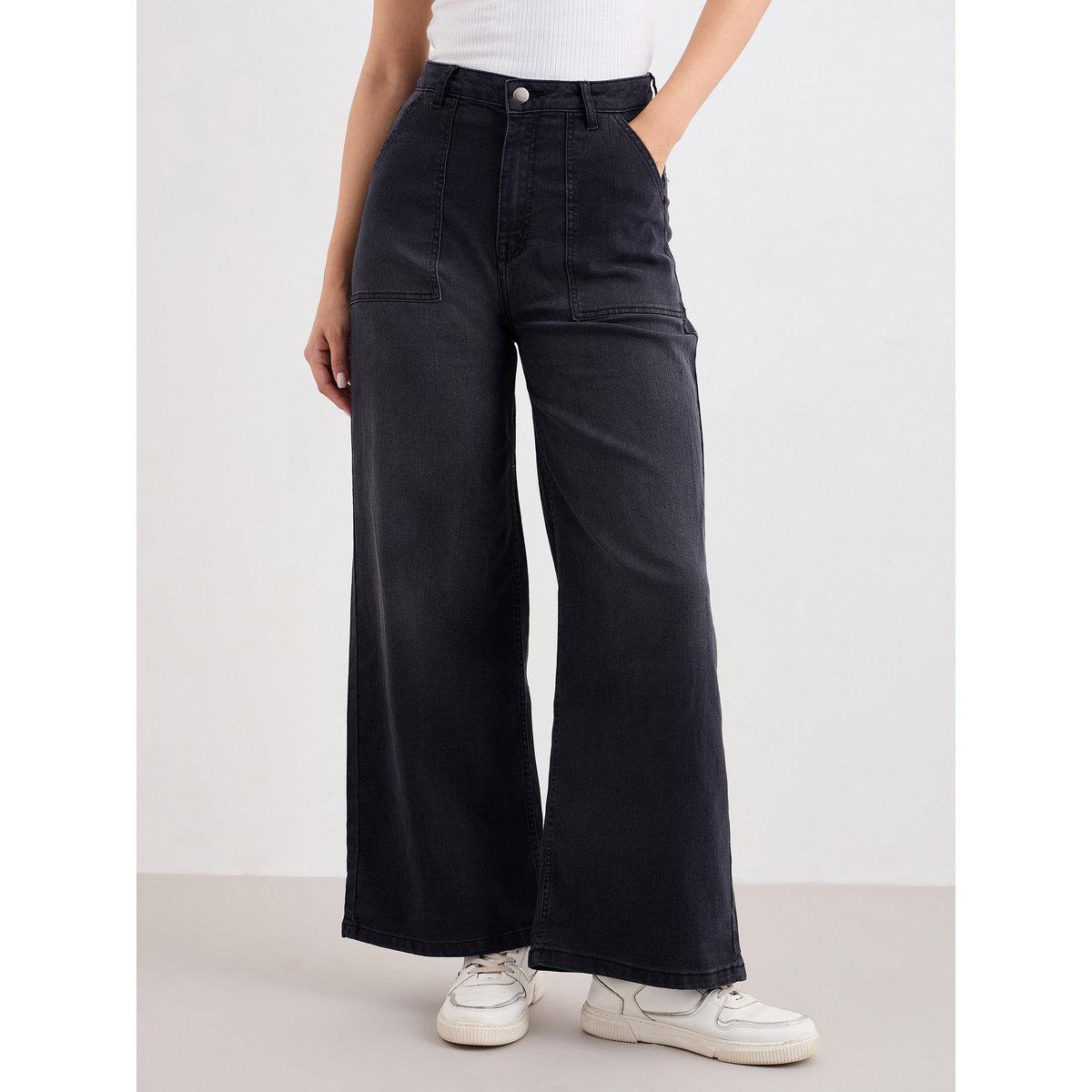 جينز بأرجل واسعة وخصر عالي-women-clothing-bottoms-jeans-image-2