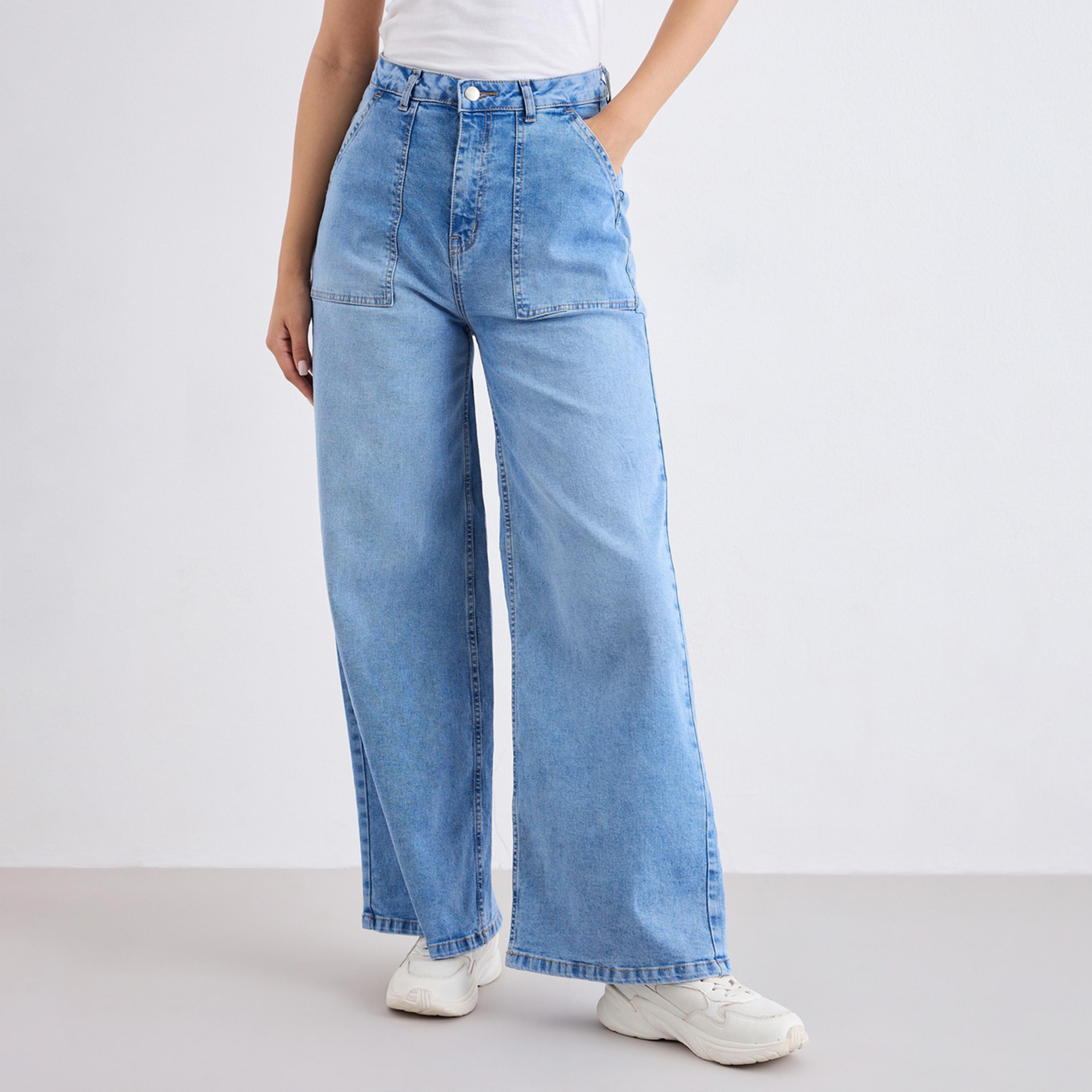 Styli High Rise Wide Leg Washed Out Jeans-women-clothing-bottoms-jeans-image-1