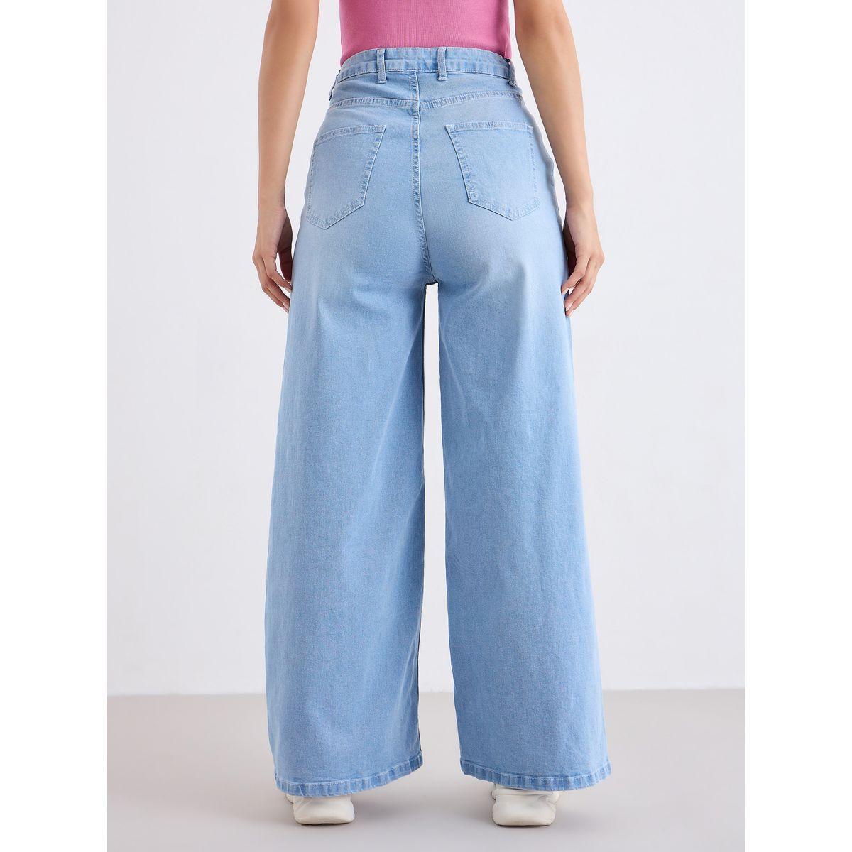 جينز بأرجل واسعة وخصر عالي مع خصر منسوج-women-clothing-bottoms-jeans-image-4