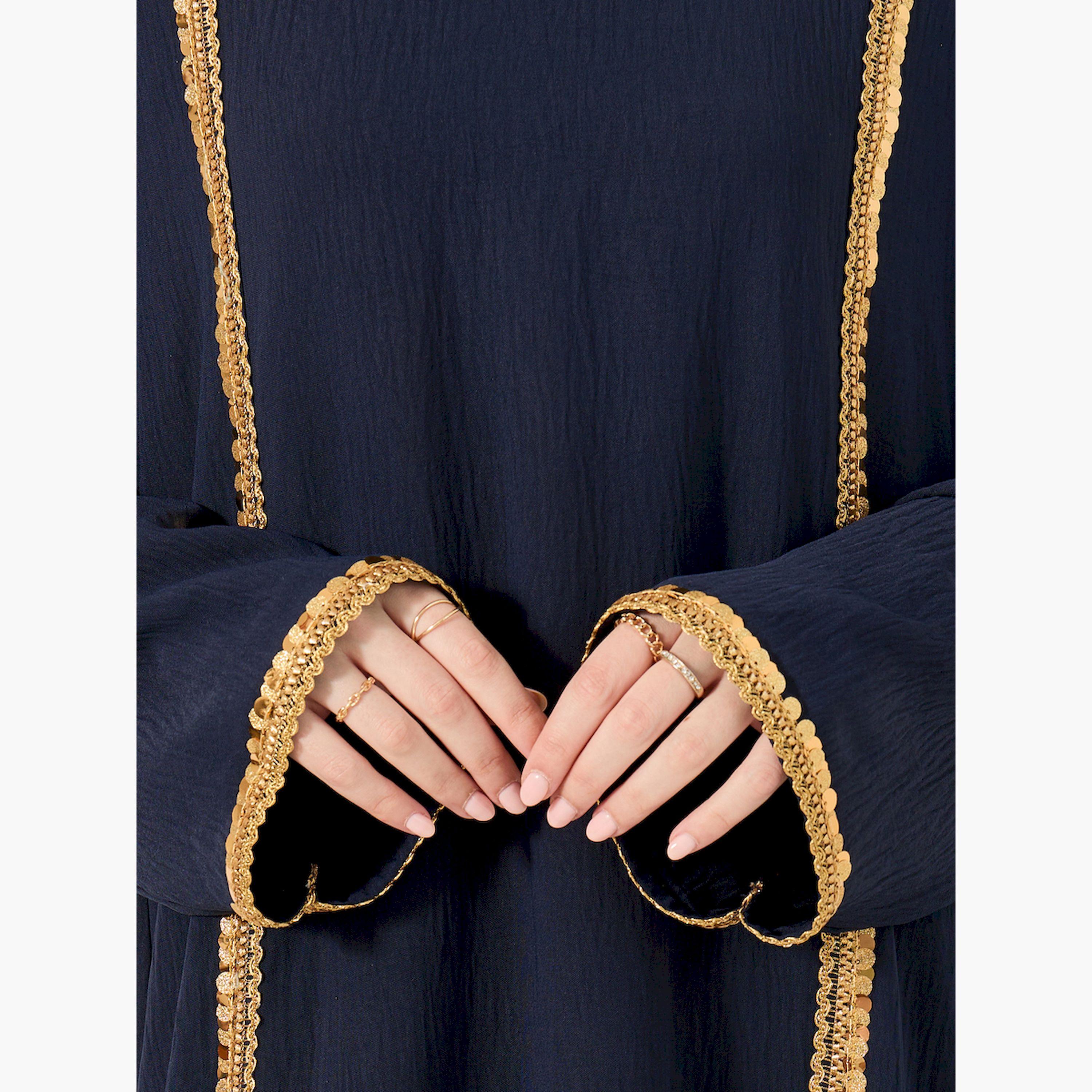 أميرة x ستايلي جلابية ساتان بياقة دائرية ودانتيل-women-arabicclothing-jalabiyas-image-4
