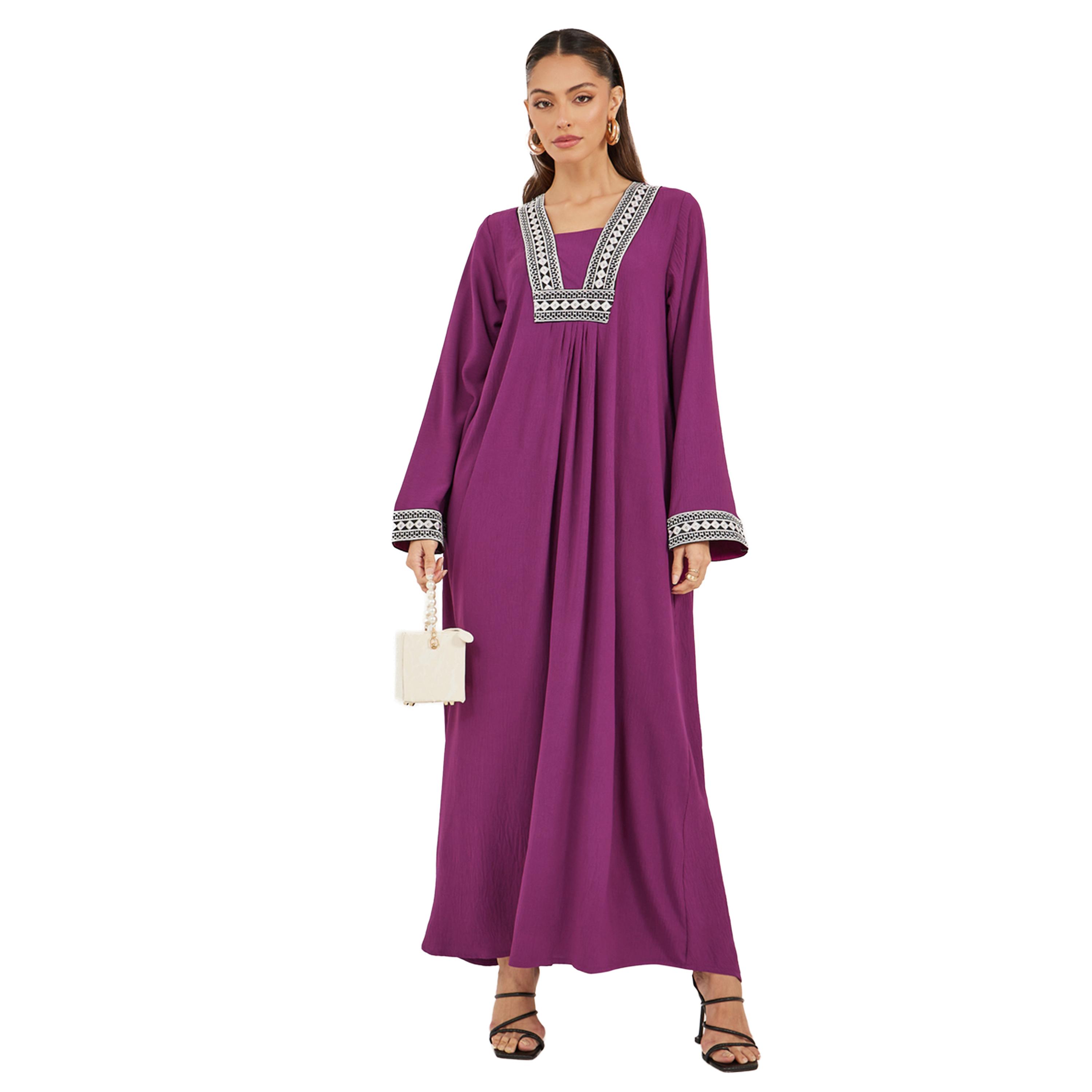 ستايلي - جلابية مطرزة بقصة A-women-arabicclothing-jalabiyas-image-1