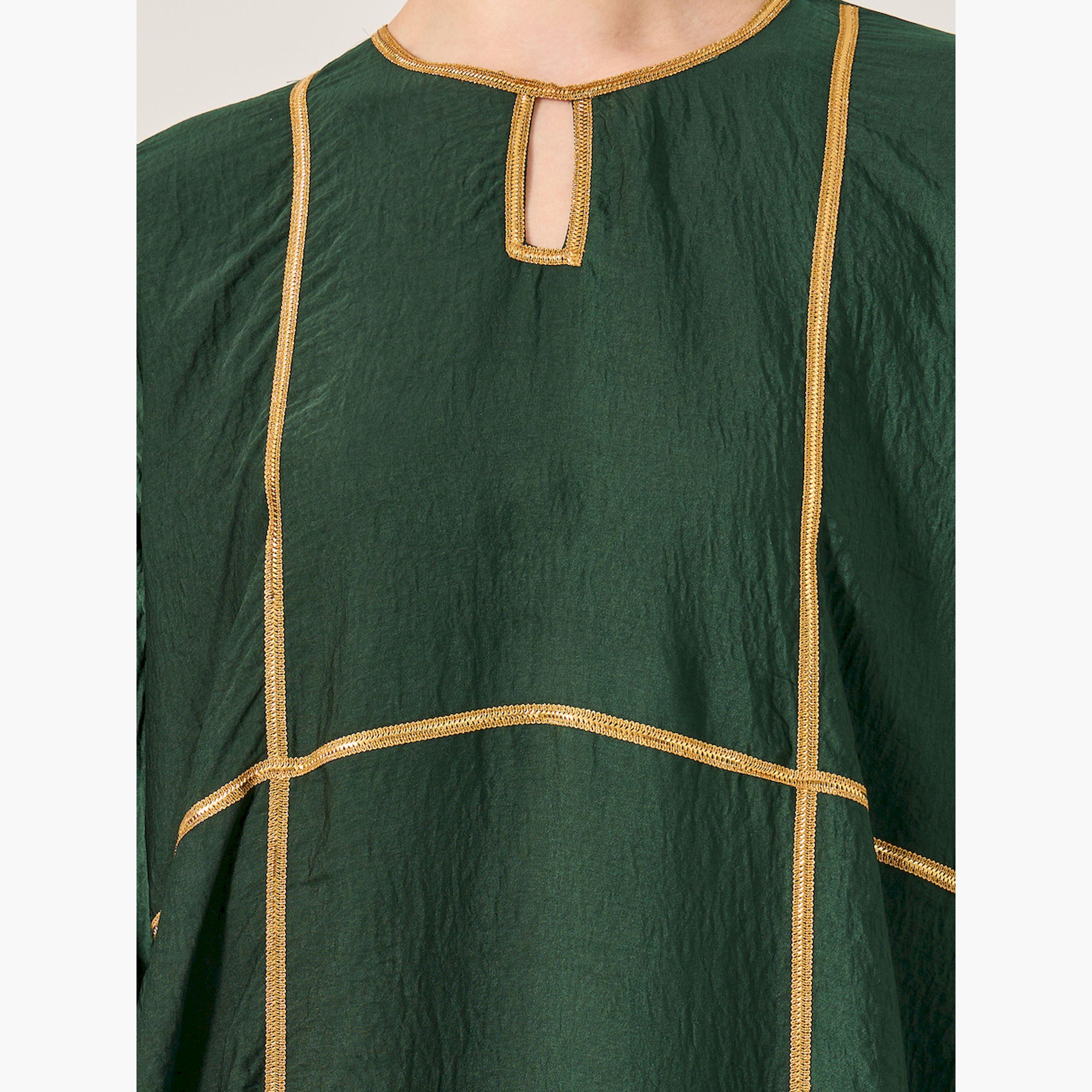 ستايلي - جلابية بقصّة A مع تفاصيل دانتيل وفتحة رقبة-women-arabicclothing-jalabiyas-image-4
