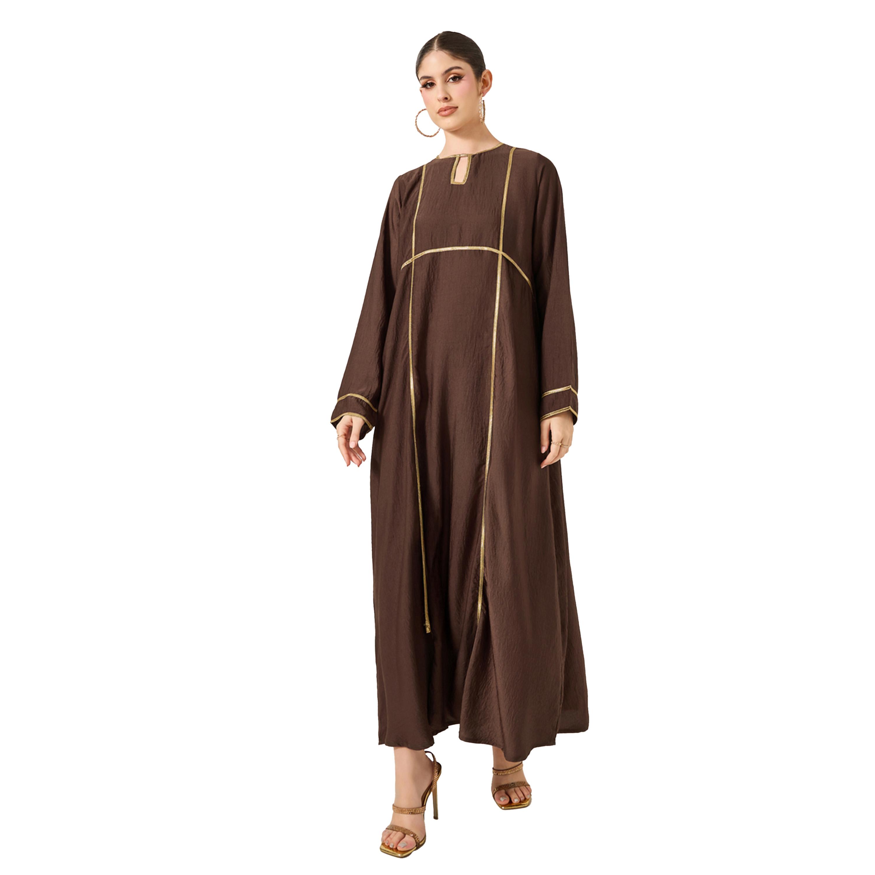 Styli Lace Detail Keyhole Neck A-Line Jalabyia-women-arabicclothing-jalabiyas-image-2