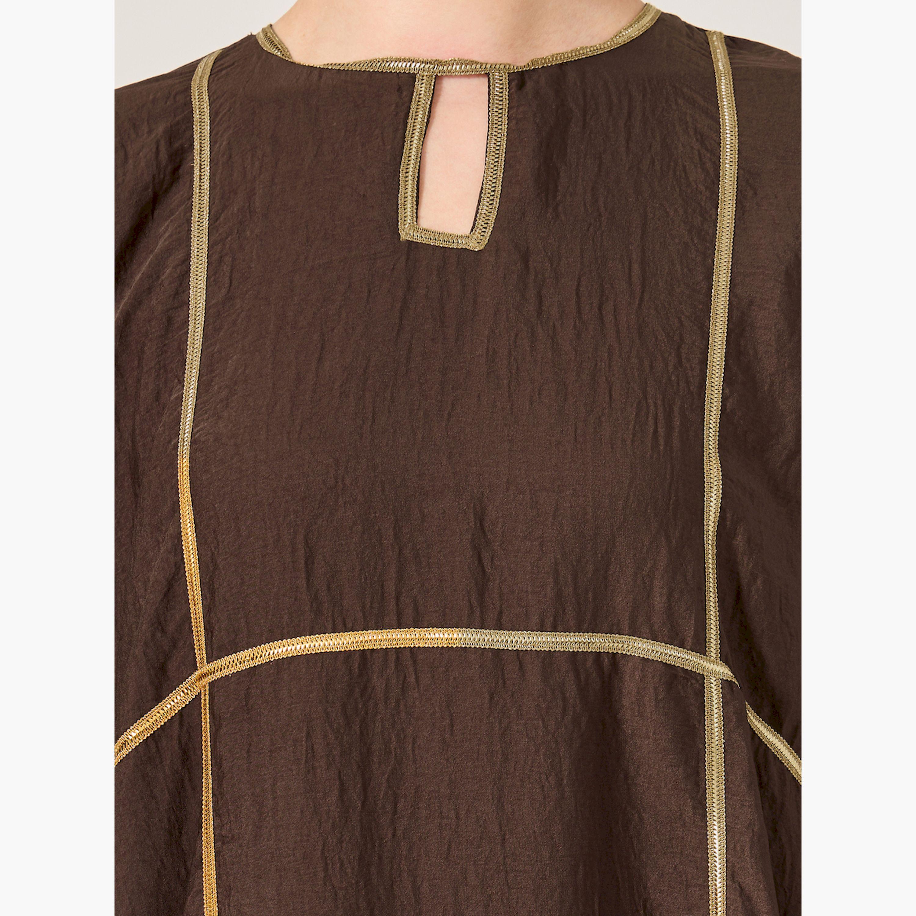 Styli Lace Detail Keyhole Neck A-Line Jalabyia-women-arabicclothing-jalabiyas-image-4