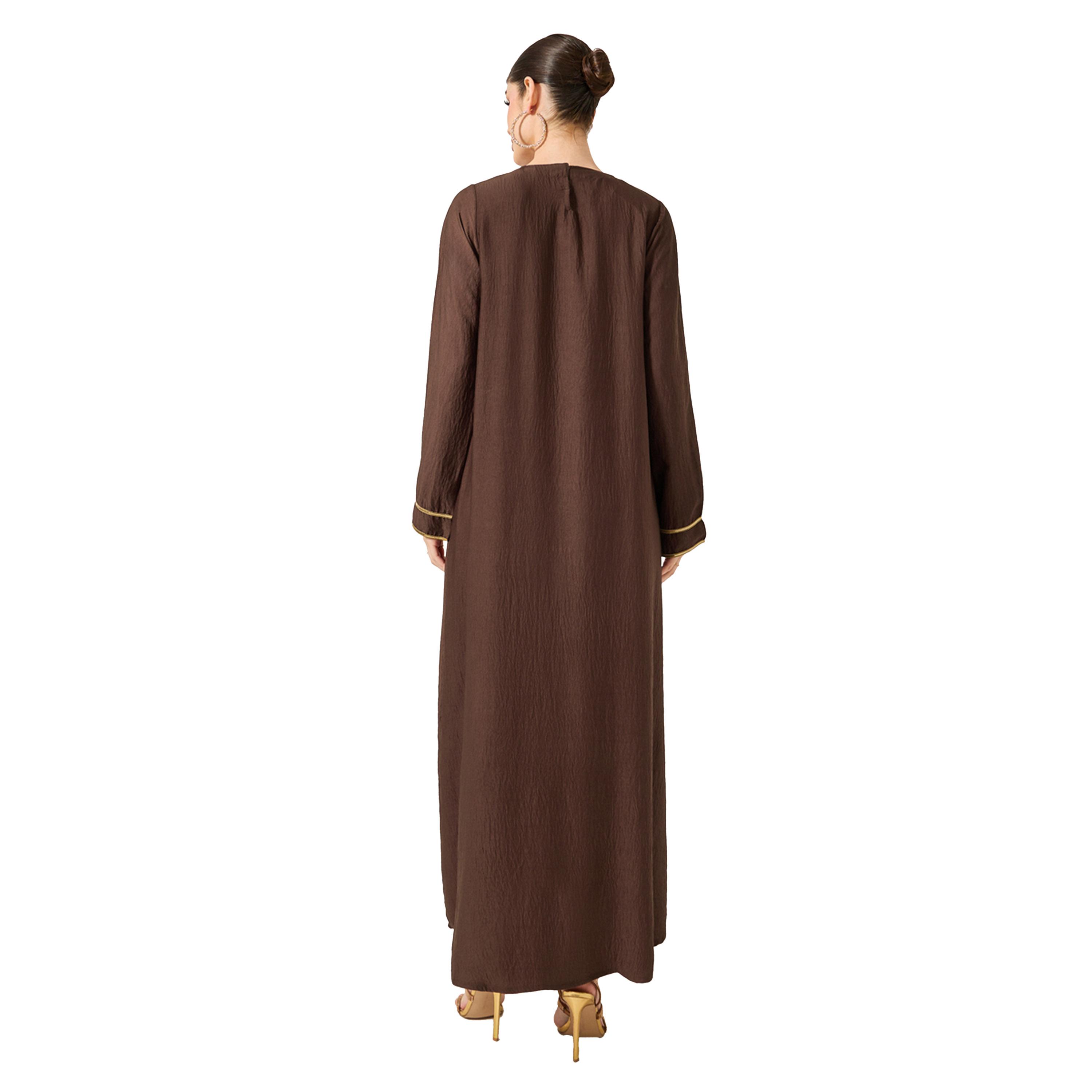 ستايلي - جلابية بقصّة A مع تفاصيل دانتيل وفتحة رقبة-women-arabicclothing-jalabiyas-image-5