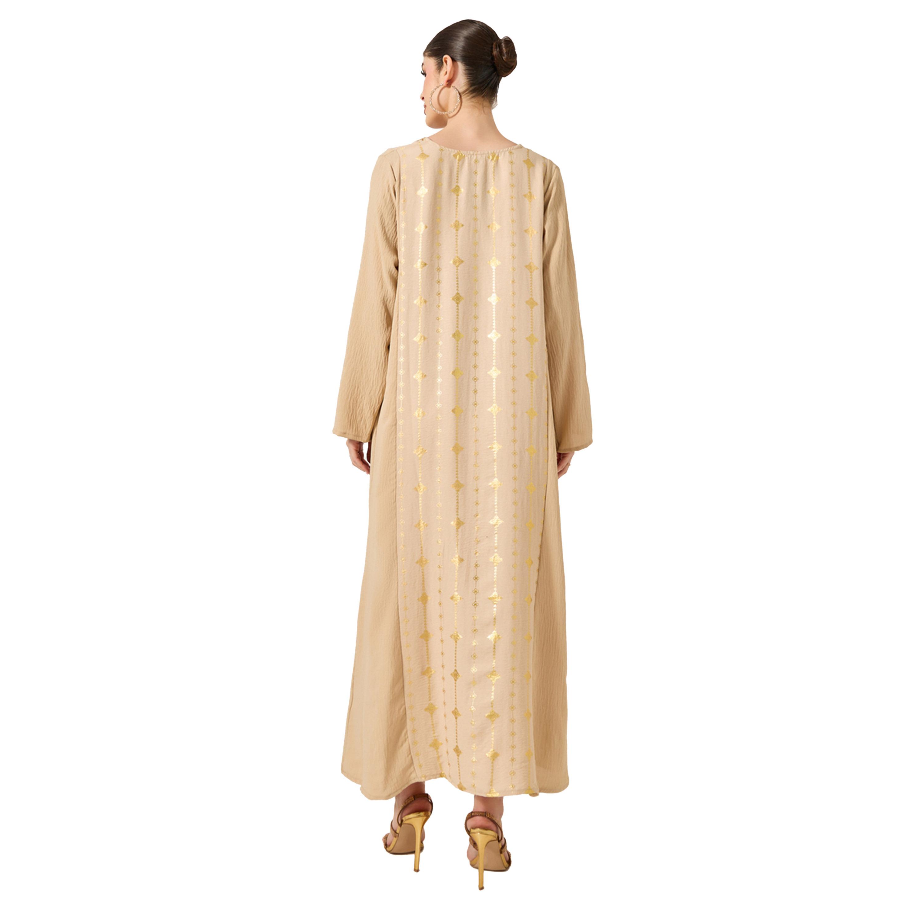 أميرة x ستايلي جلابية بطبعة فويل وحافة واسعة-women-arabicclothing-jalabiyas-image-5