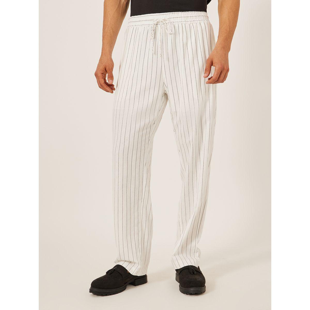 Styli Striped Drawstring Waist Relaxed Fit Pants with Pockets-men-clothing-bottoms-joggers-image-1