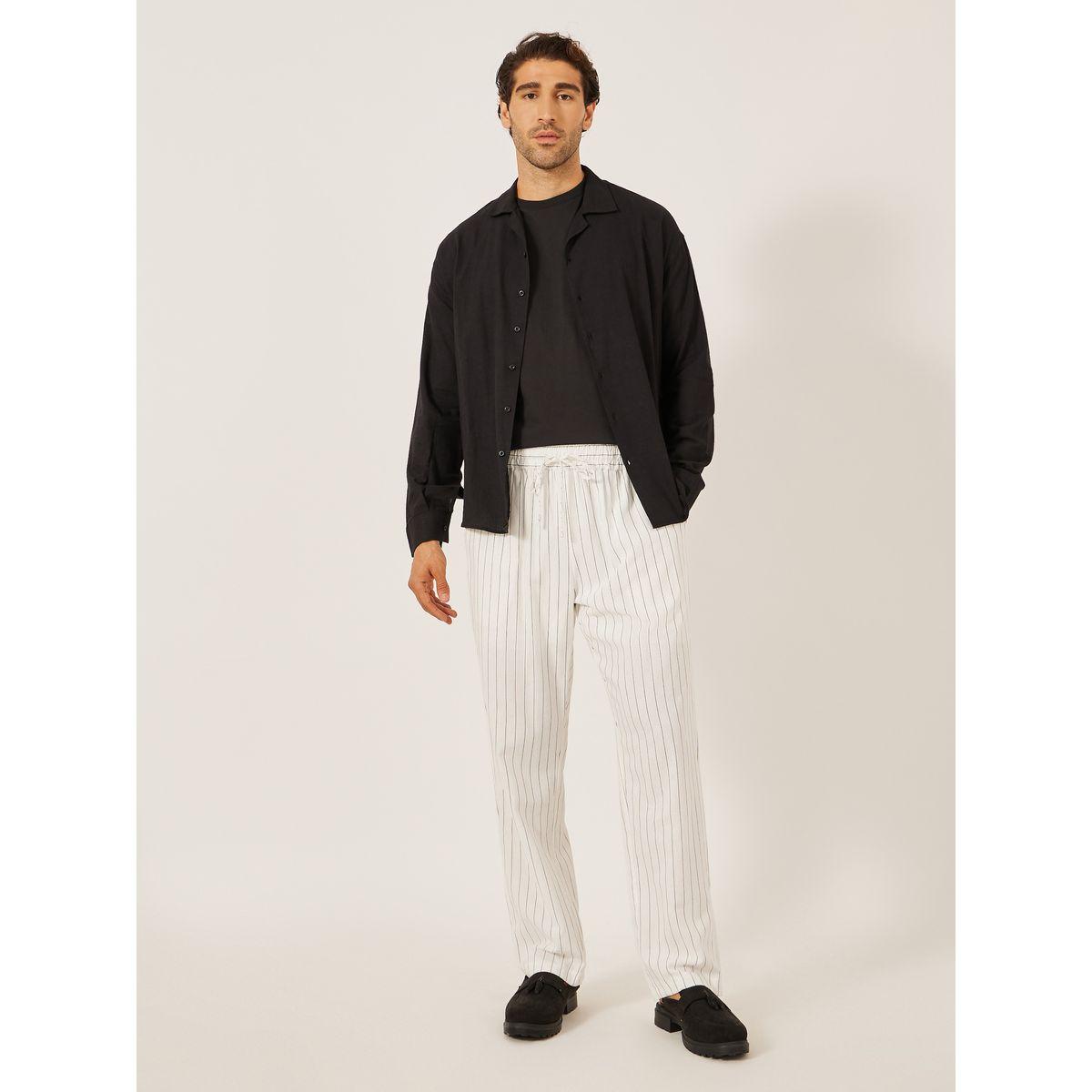 Styli Striped Drawstring Waist Relaxed Fit Pants with Pockets-men-clothing-bottoms-joggers-image-2