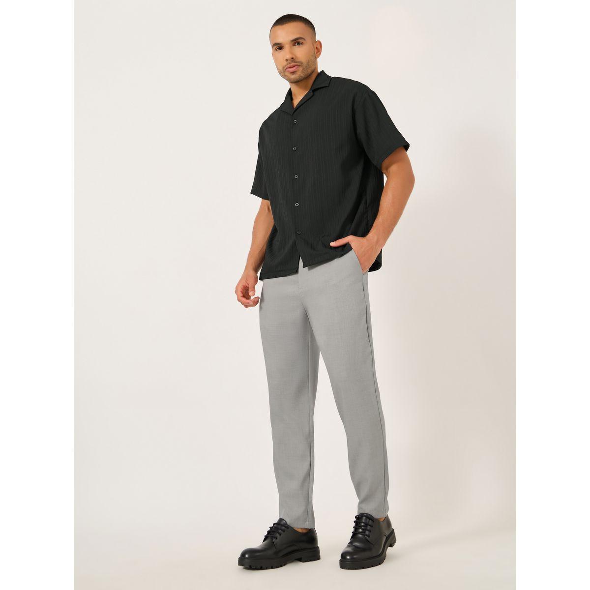 Styli Men Solid Flat Front Chino Pants with Belt Loops-men-clothing-bottoms-trousersandchinos-trousers-image-1