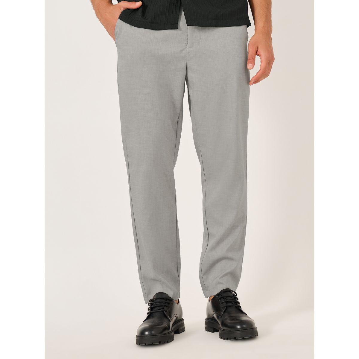 Styli Men Solid Flat Front Chino Pants with Belt Loops-men-clothing-bottoms-trousersandchinos-trousers-image-2