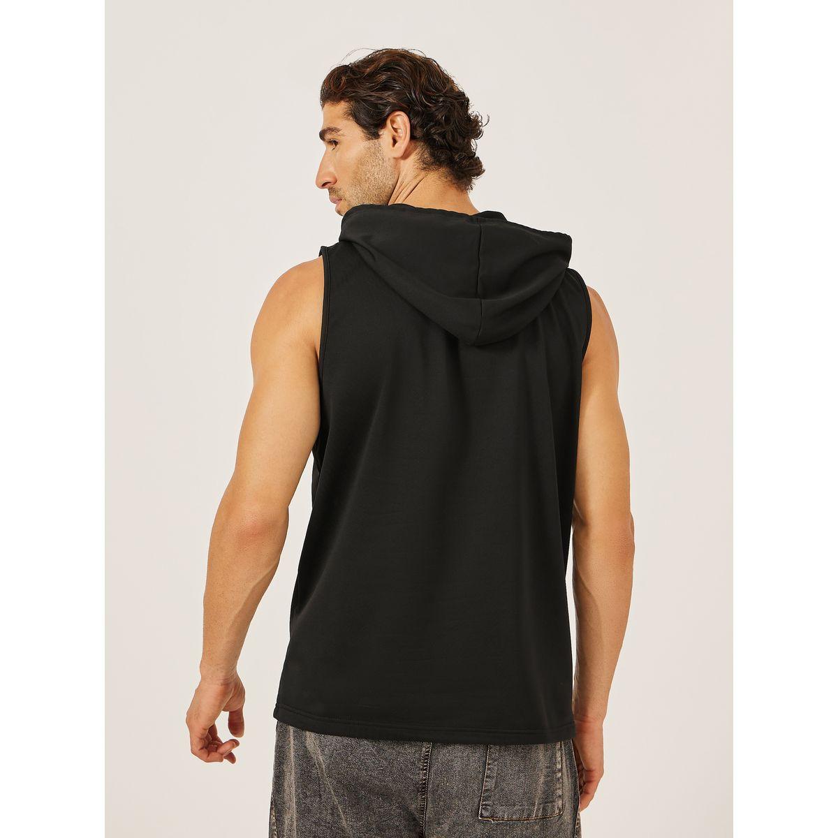Styli Black Sleeveless Hooded Tank Top for Men-men-clothing-tshirtsandpolos-tshirts-image-4