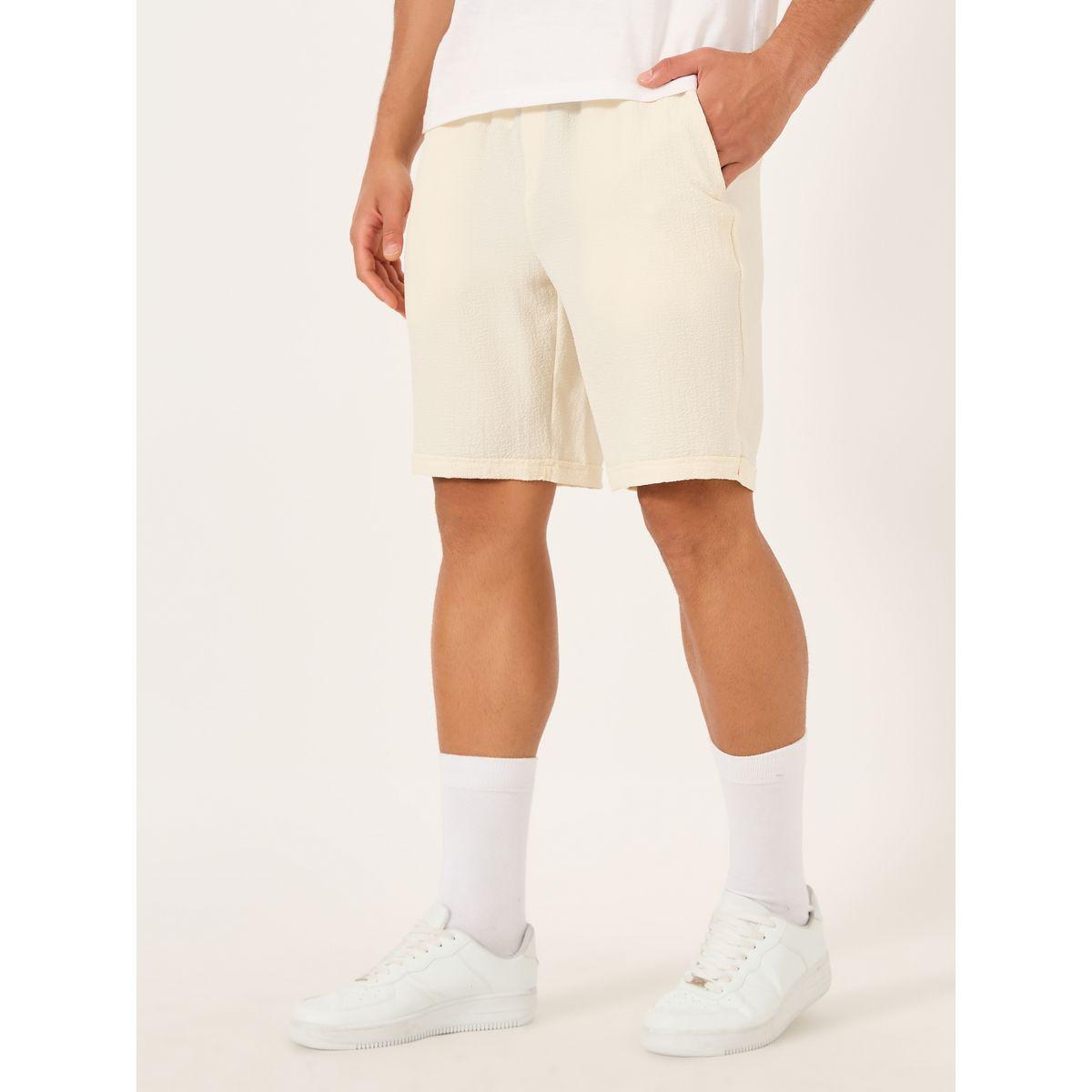 Styli Men Solid Drawstring Waist Shorts-men-clothing-bottoms-shorts-image-1
