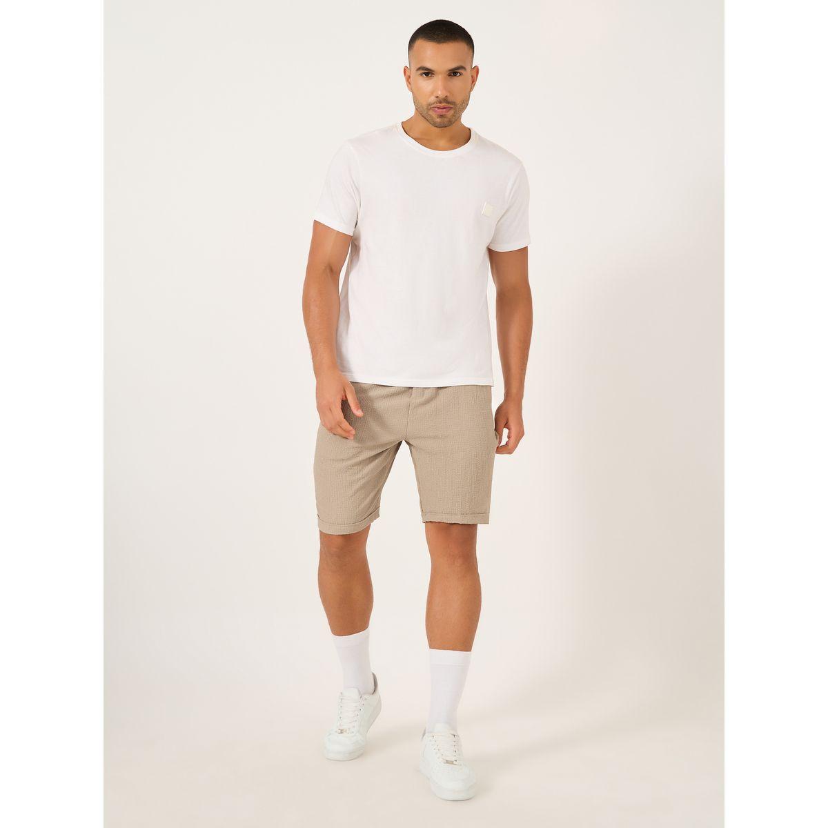 Styli Men Solid Drawstring Waist Shorts-men-clothing-bottoms-shorts-image-1