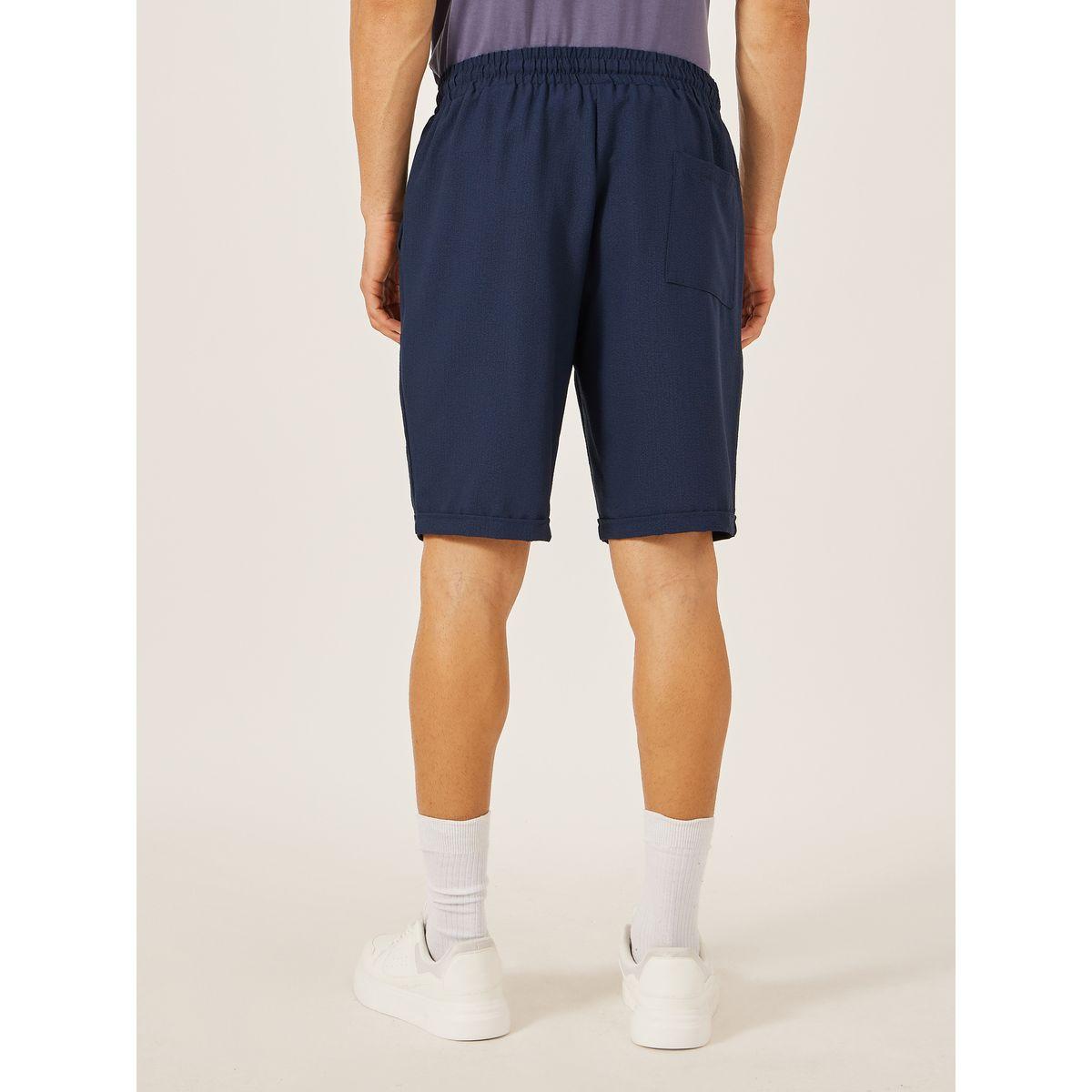Styli Men Solid Drawstring Waist Shorts-men-clothing-bottoms-shorts-image-4