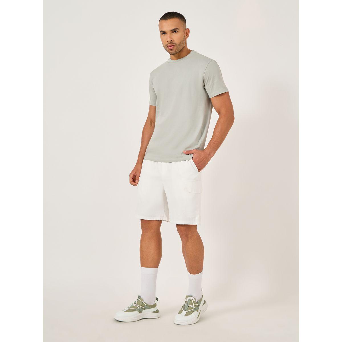 Styli Plain Flap Pocket Drawstring Waist Cargo Shorts-men-clothing-bottoms-shorts-image-2
