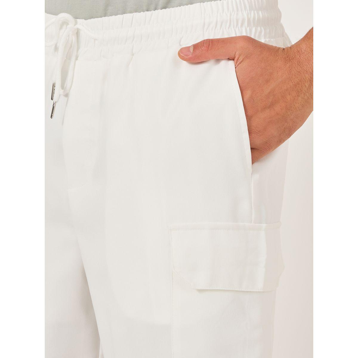 Styli Plain Flap Pocket Drawstring Waist Cargo Shorts-men-clothing-bottoms-shorts-image-3