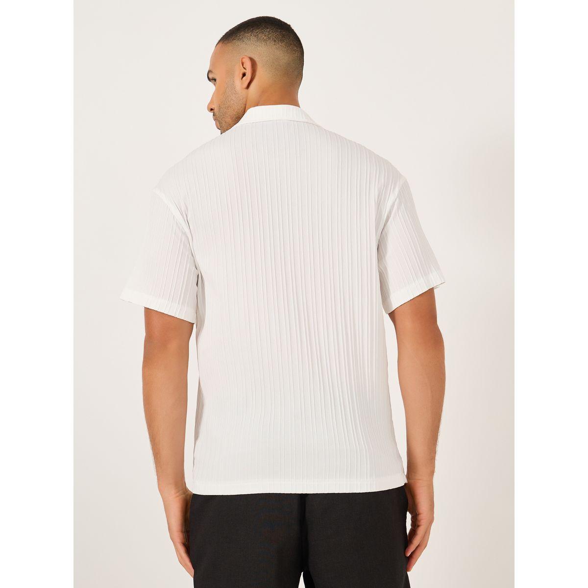 قميص سادة بقصة عادية وياقة كامب-men-clothing-shirts-image-4