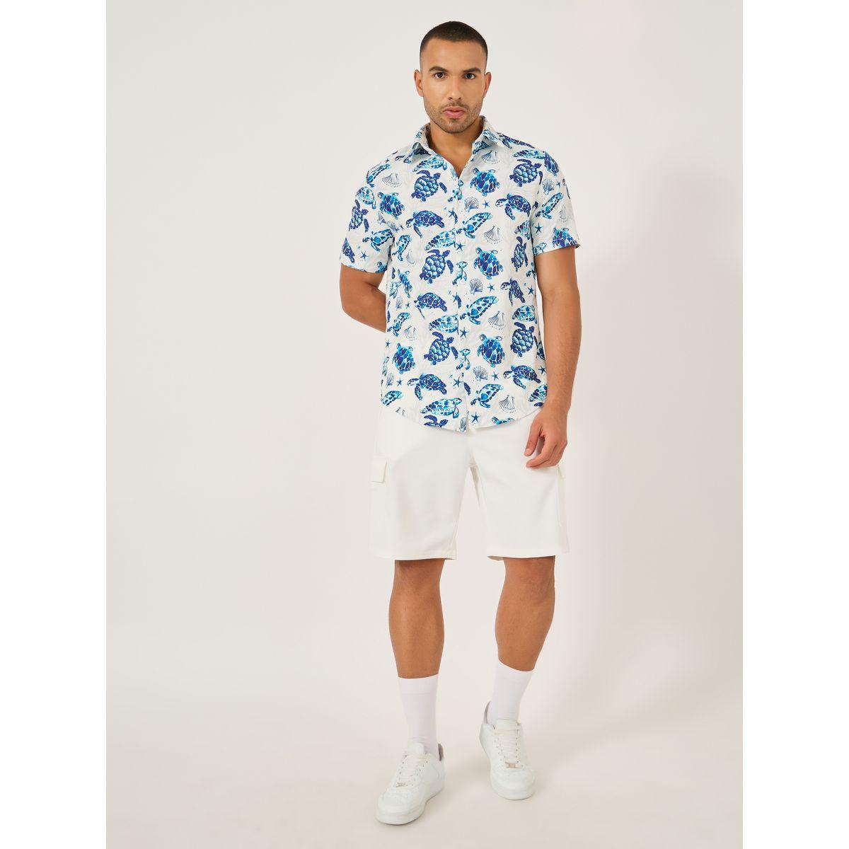 قميص بقصة عادية وأكمام قصيرة-men-clothing-shirts-image-2