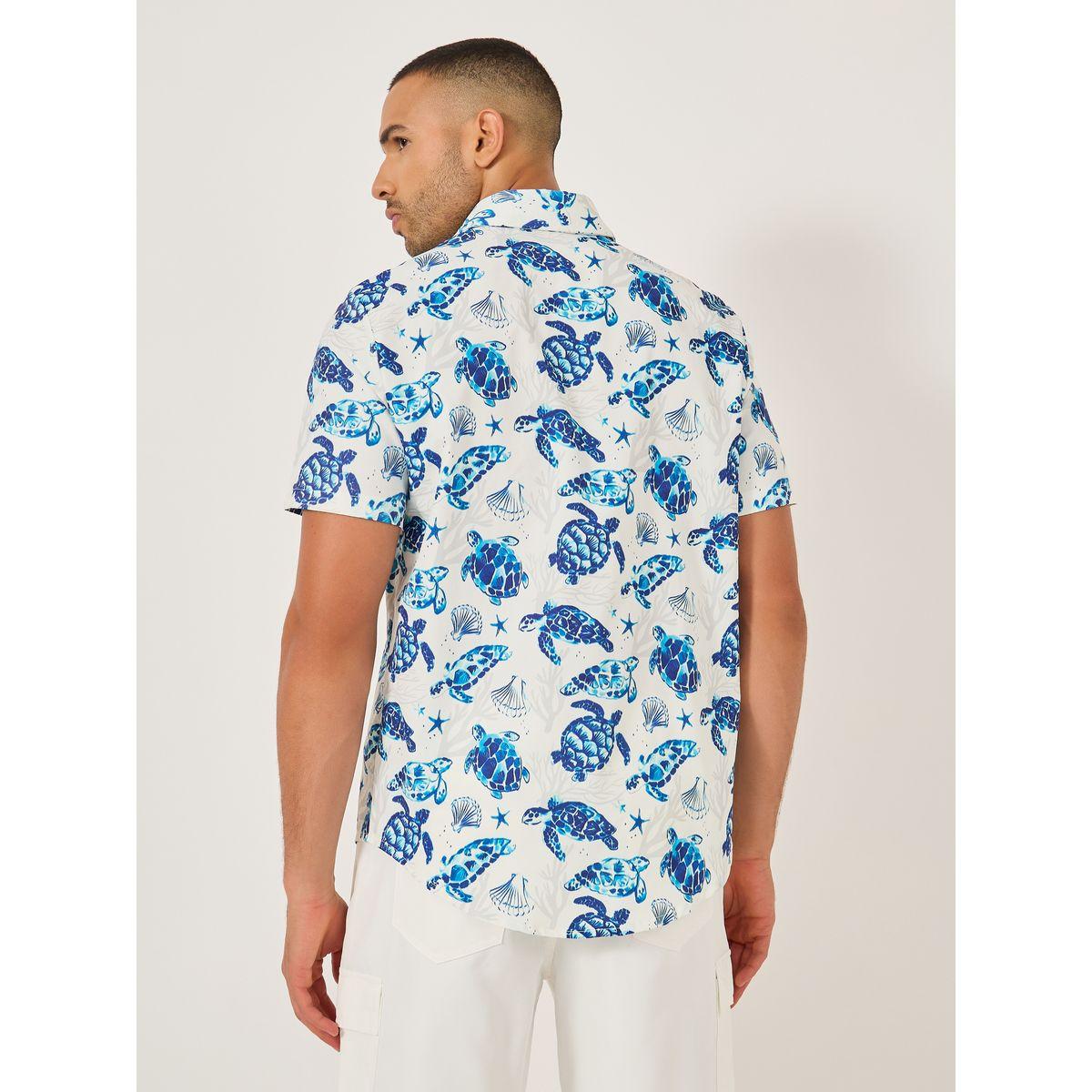 قميص بقصة عادية وأكمام قصيرة-men-clothing-shirts-image-4