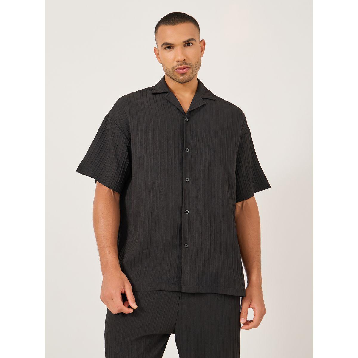 Styli Textured Camp Collar Shirt and Pants Co-Ords-men-clothing-coordsets-image-2