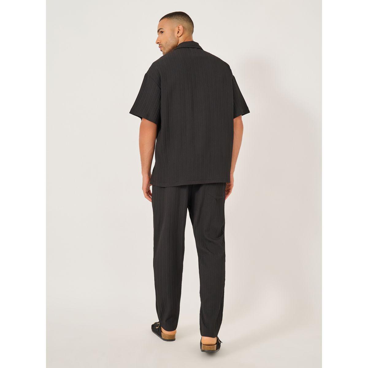 Styli Textured Camp Collar Shirt and Pants Co-Ords-men-clothing-coordsets-image-4