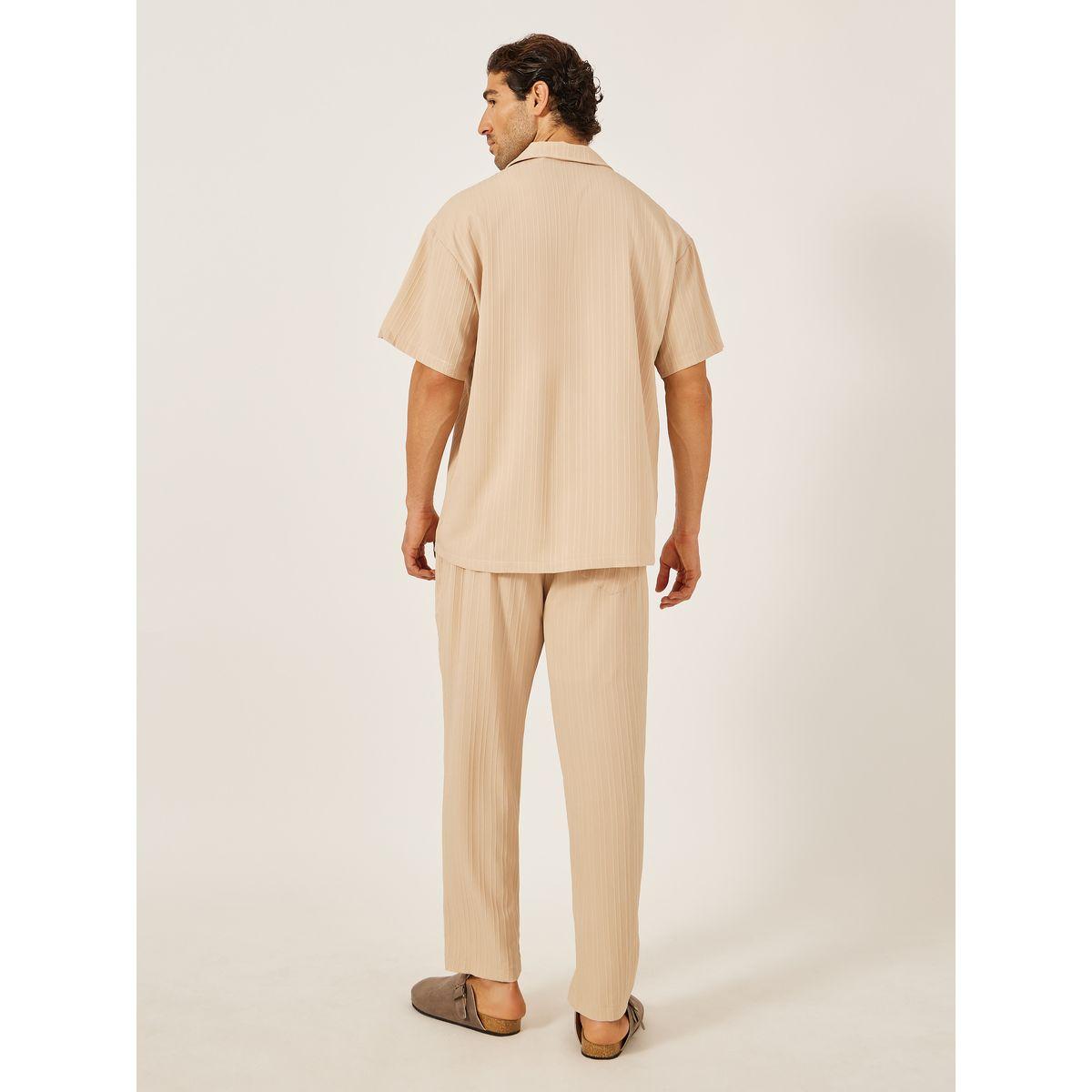 Styli Textured Camp Collar Shirt and Pants Co-Ords-men-clothing-coordsets-image-4