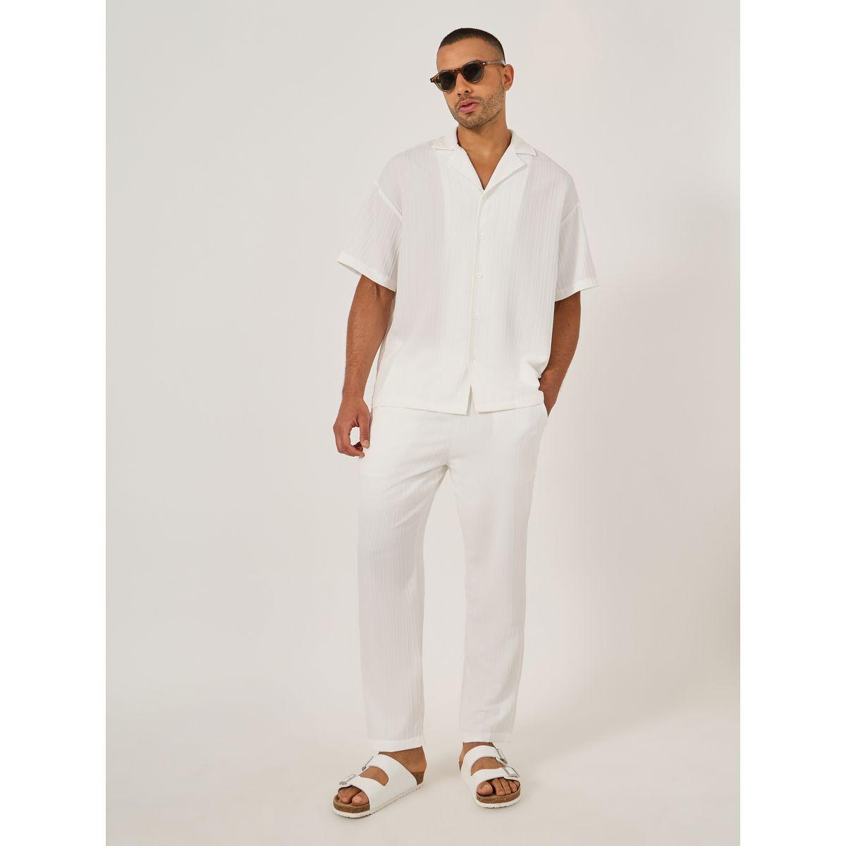 Styli Textured Camp Collar Shirt and Pants Co-Ords-men-clothing-coordsets-image-1