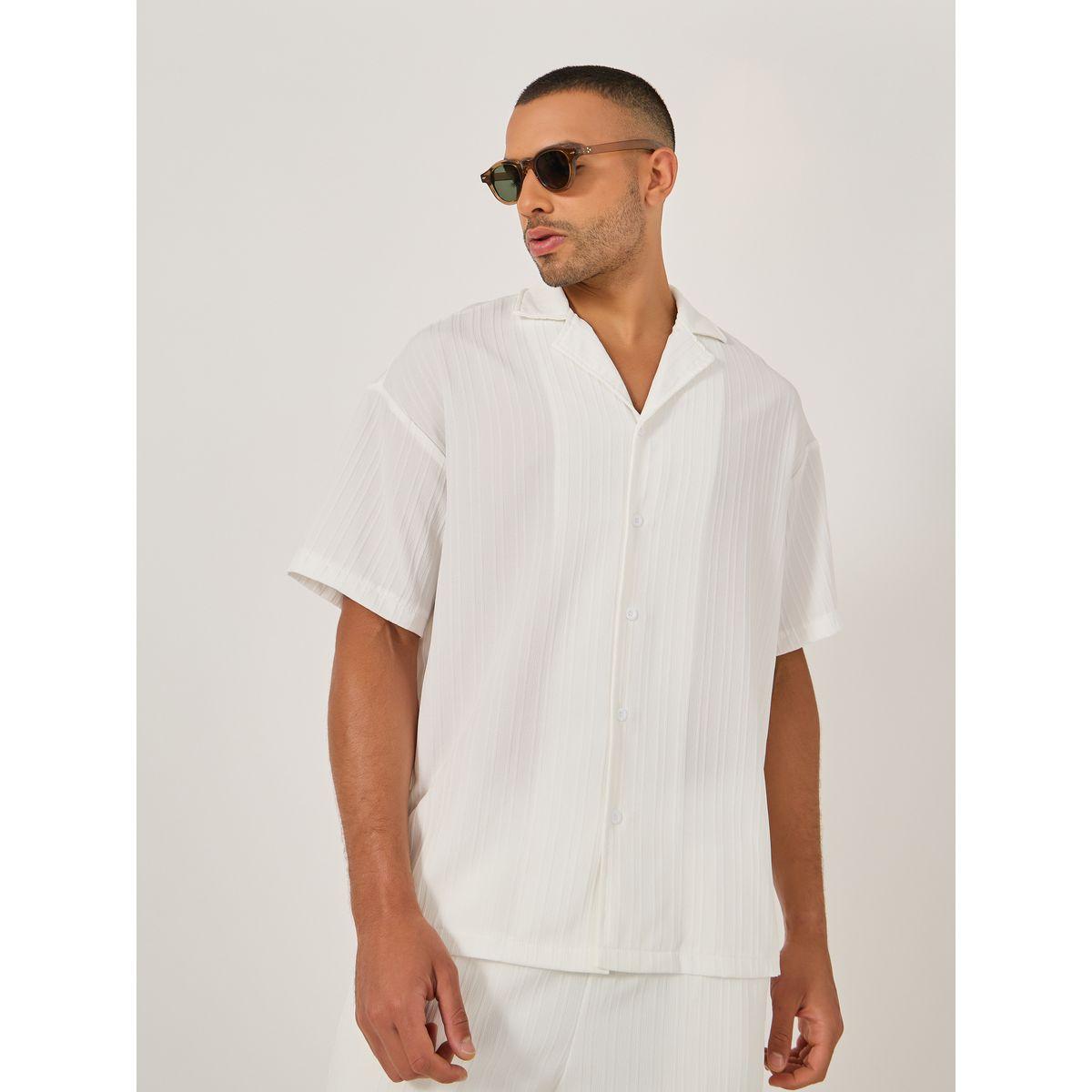 Styli Textured Camp Collar Shirt and Pants Co-Ords-men-clothing-coordsets-image-2