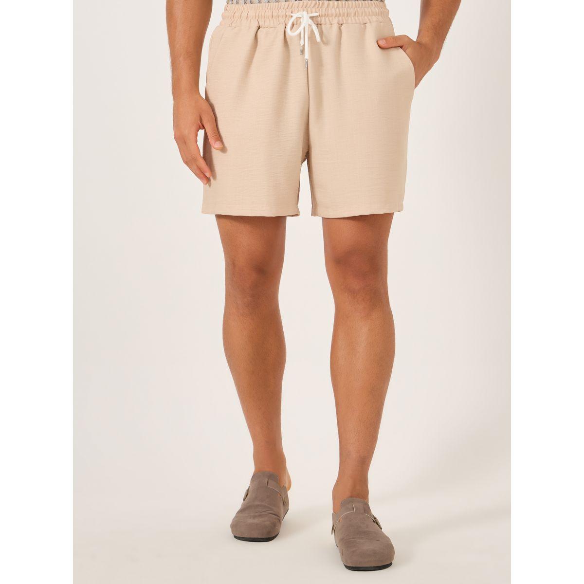 Styli Striped Short Sleeve Shirt and Solid Shorts Co-Ords-men-clothing-coordsets-image-4