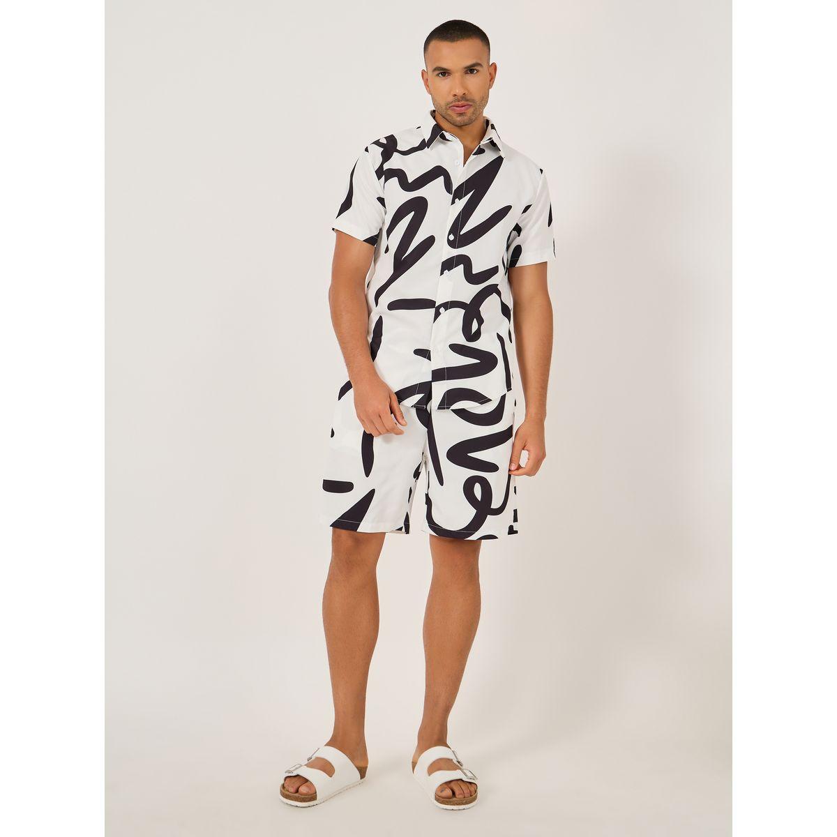 Styli All-Over Print Short Sleeve Shirt and Shorts Co-Ords-men-clothing-coordsets-image-2