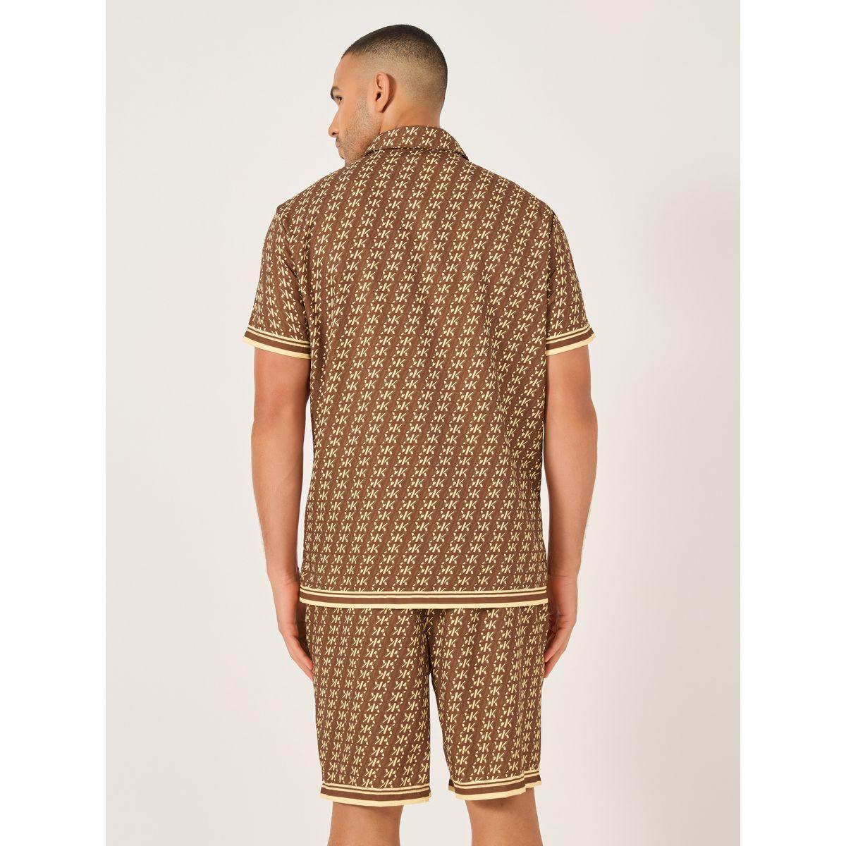 Styli All-Over Print Short Sleeve Shirt and Drawstring Shorts Co-Ords-men-clothing-coordsets-image-5