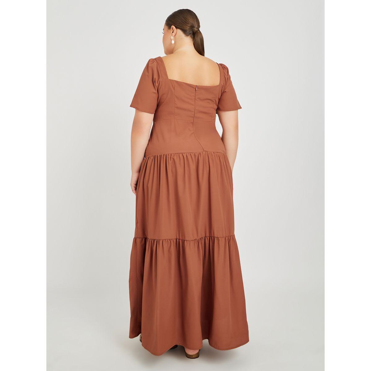 Styli Plus Size Puff Sleeve Square Neck Tiered Maxi Dress-women-clothing-dresses-image-5