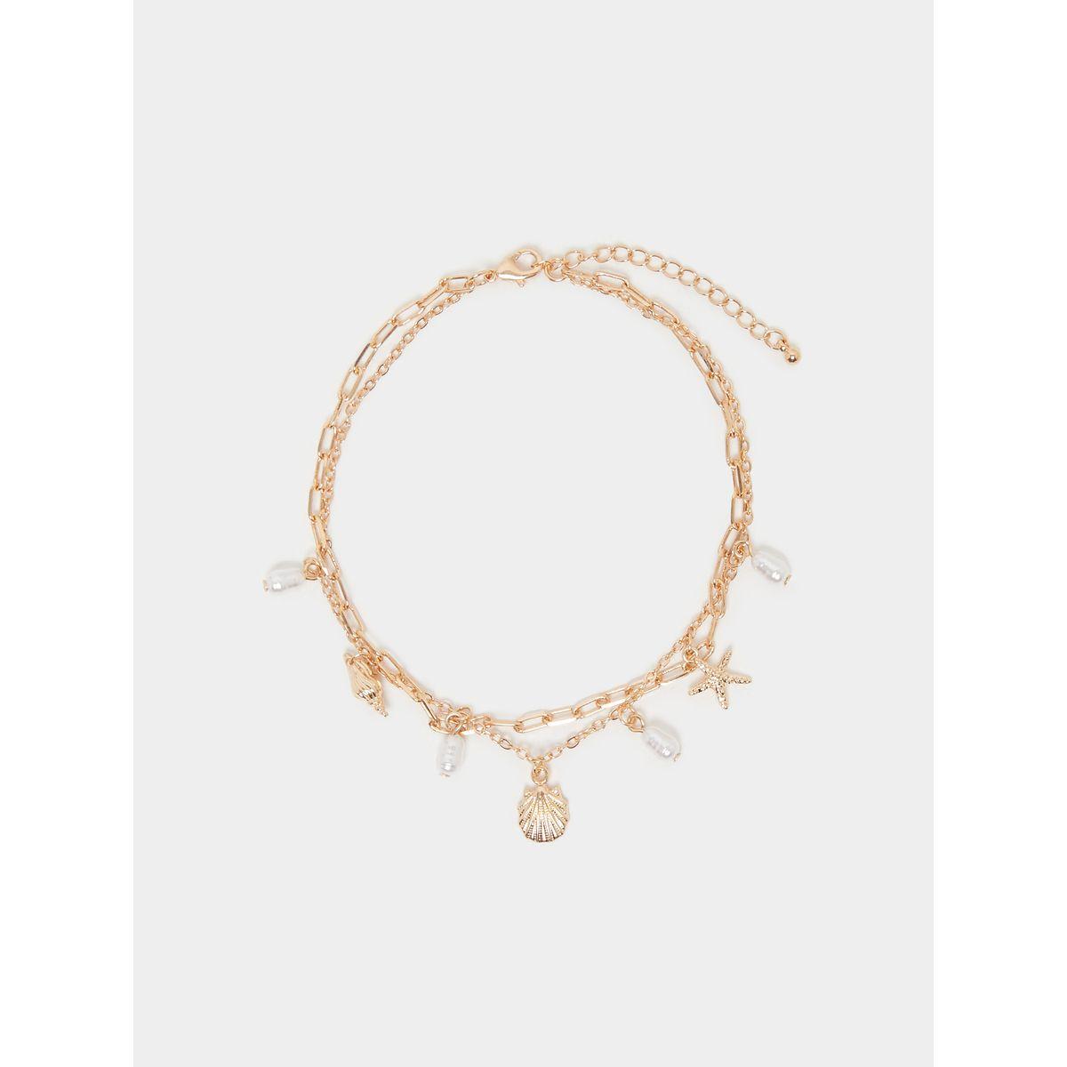 Styli Faux Pearl Beach Charm Anklet with Lobster Clasp-women-watchesandjewellery-jewellery-anklets-image-1
