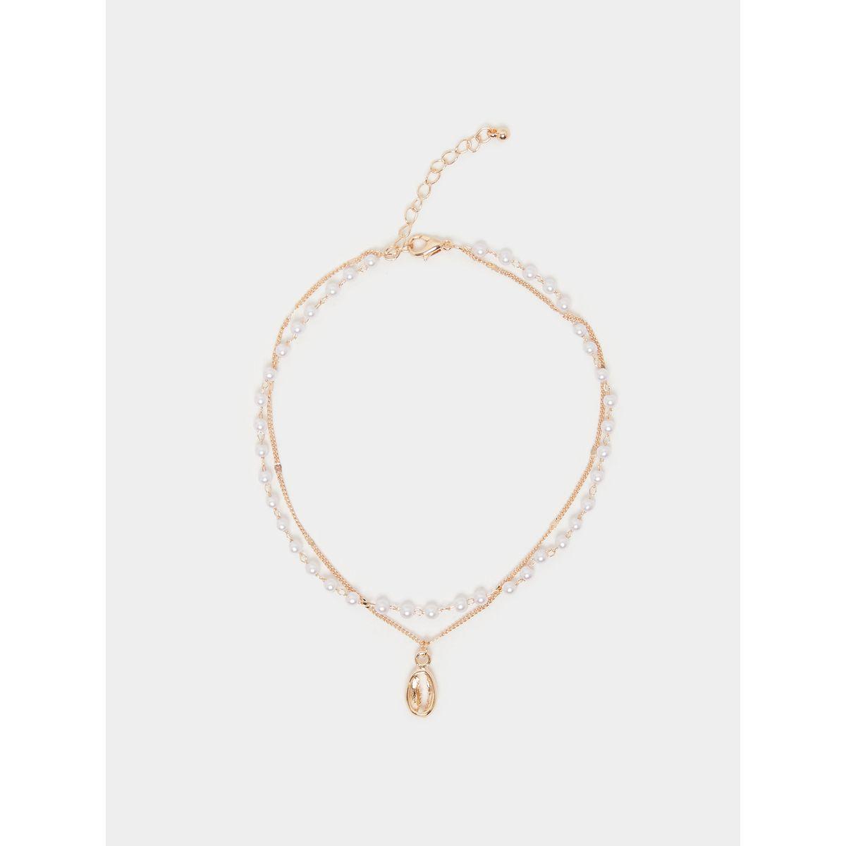 Styli Faux Pearl Charm Drop Anklet-women-watchesandjewellery-jewellery-anklets-image-1