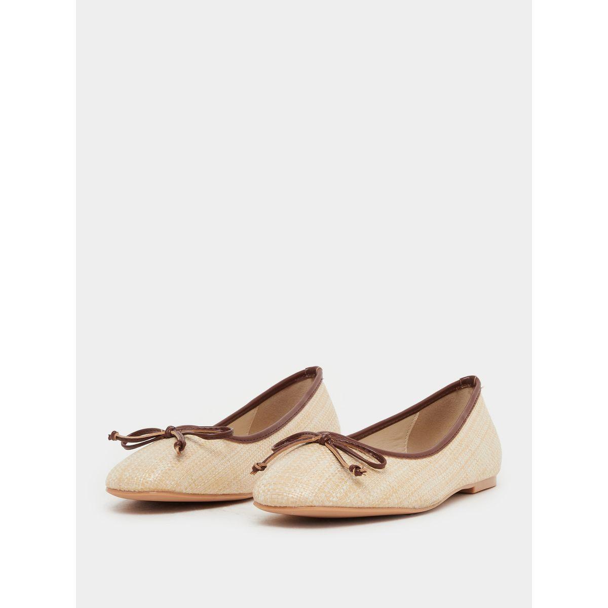 Styli Textured Bow Detail Ballerina Shoes-women-shoes-ballerinas-image-3